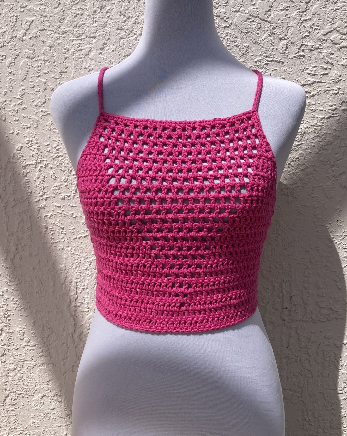 Hot Pink Crochet Valerie Top - Small