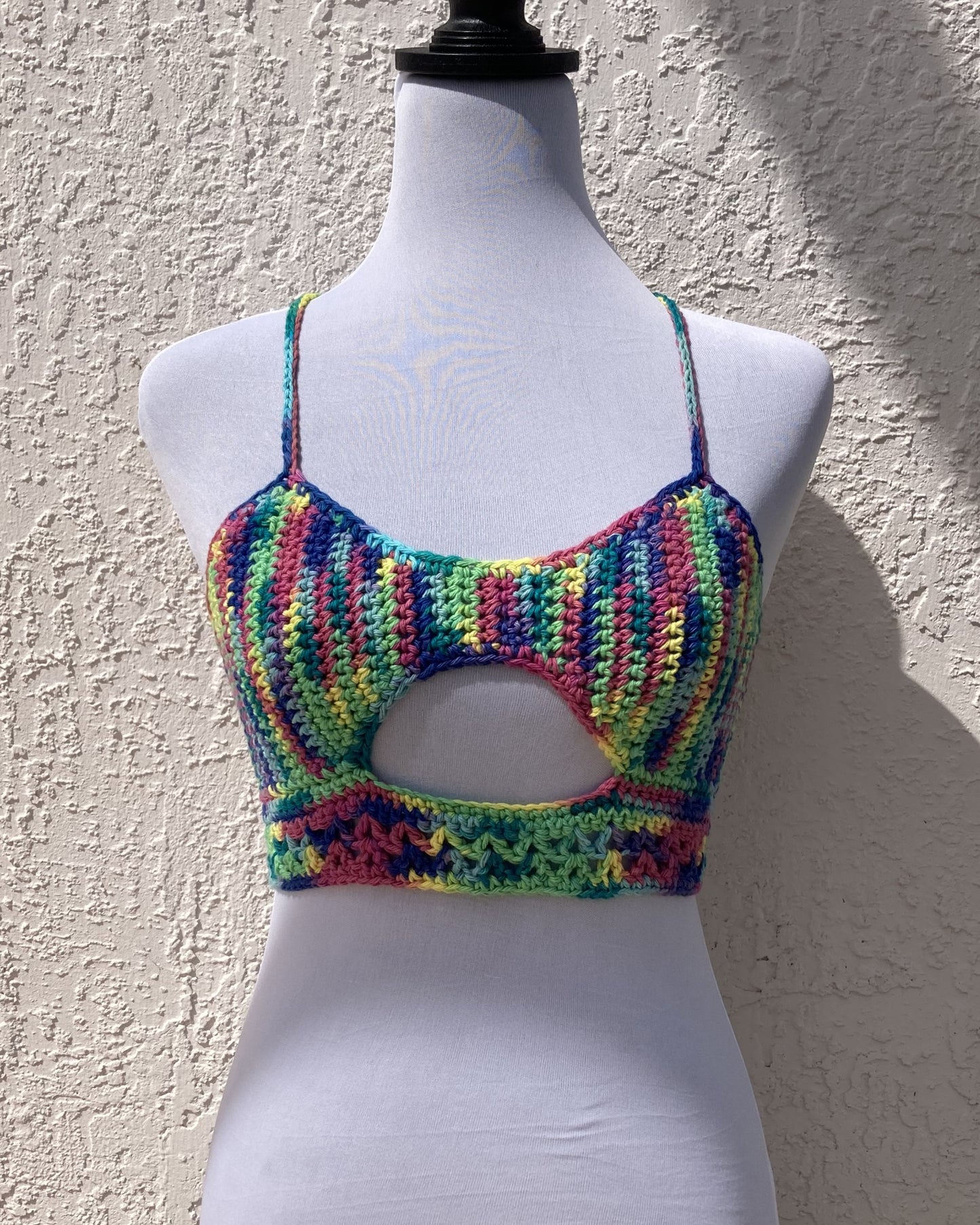 Psychedelic Crochet Sneek A Peek Top