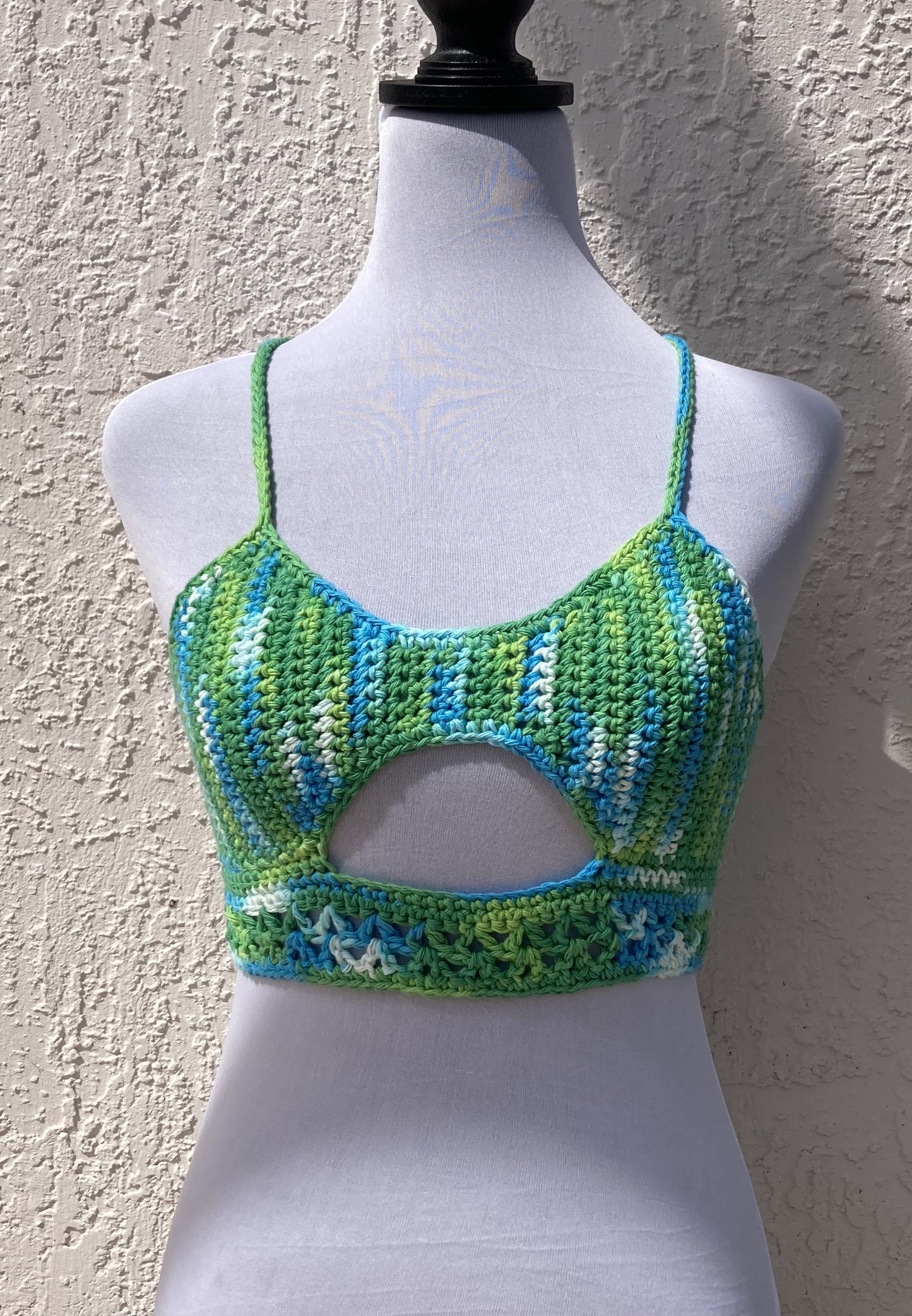 Emerald Ombre Crochet Sneak A Peek Top - Small