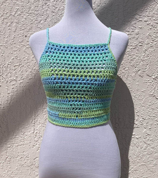 Ocean Stripes Crochet Valerie Top