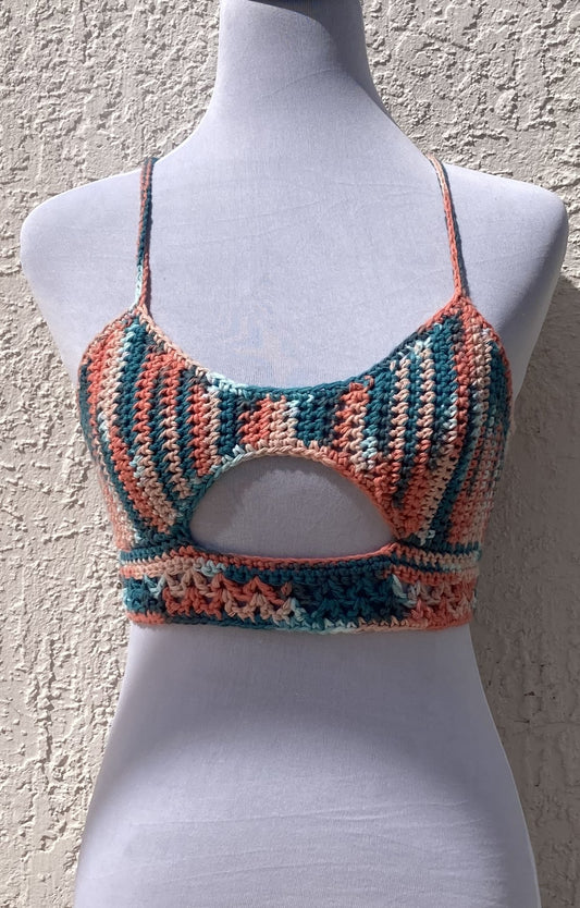 Coral Sea Crochet Sneak A Peek Top - Small