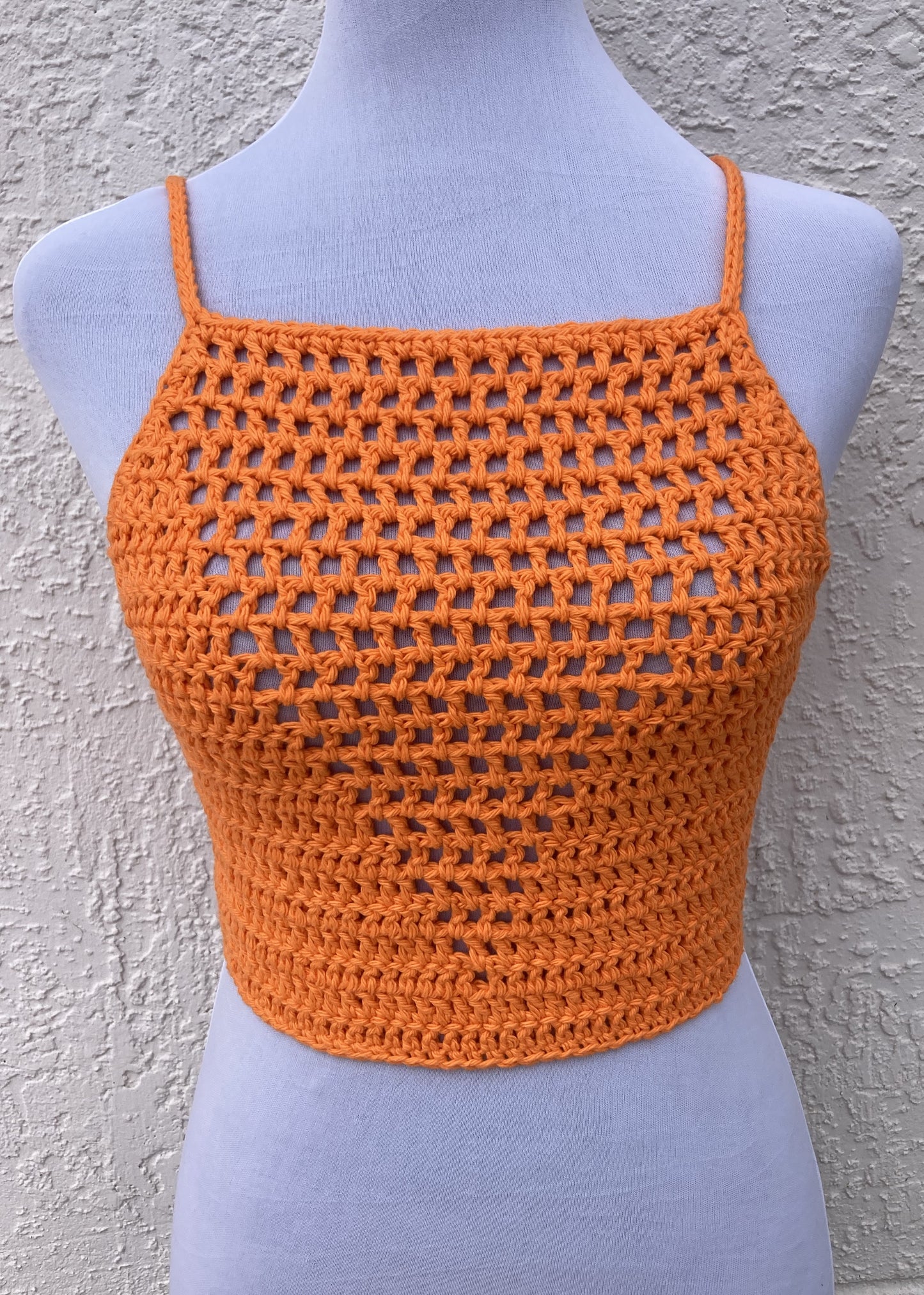 Bright Orange Crochet Valerie Top - Small