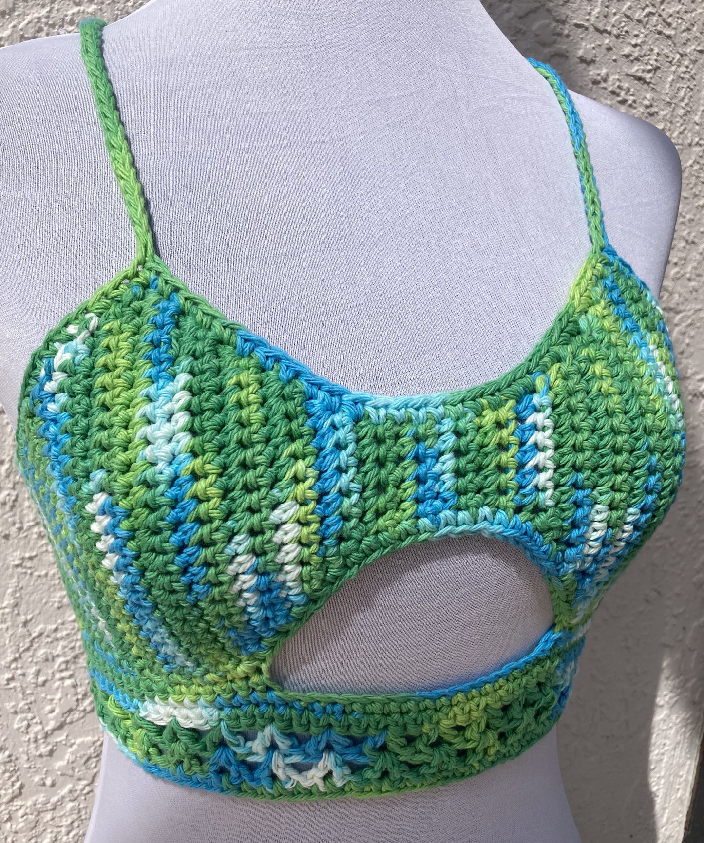 Emerald Ombre Crochet Sneak A Peek Top - Small