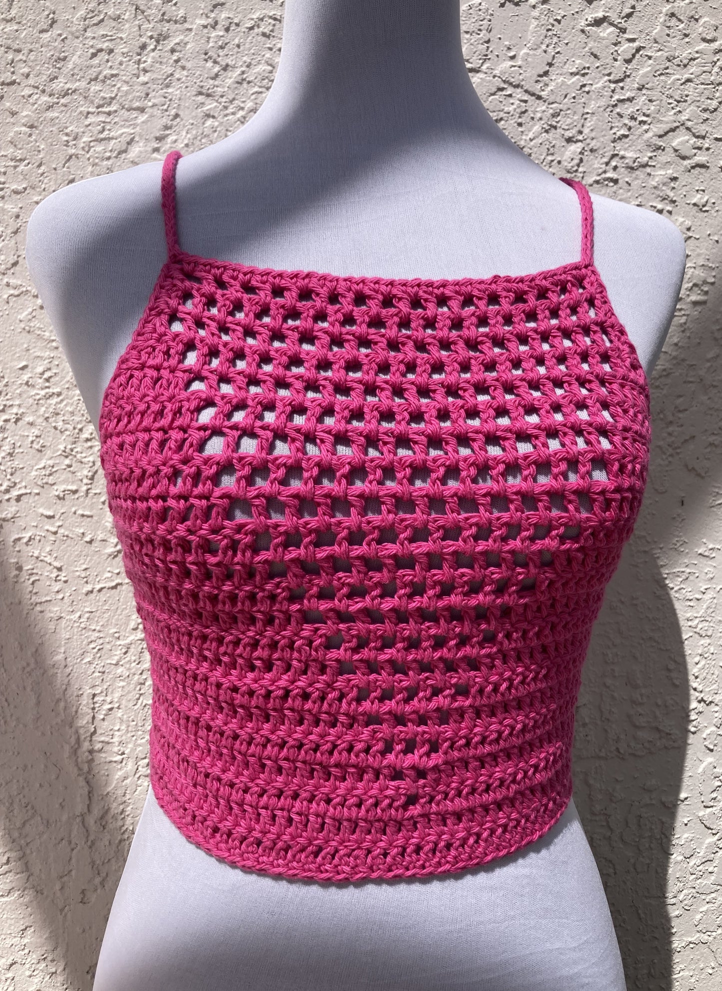 Hot Pink Crochet Valerie Top - Small