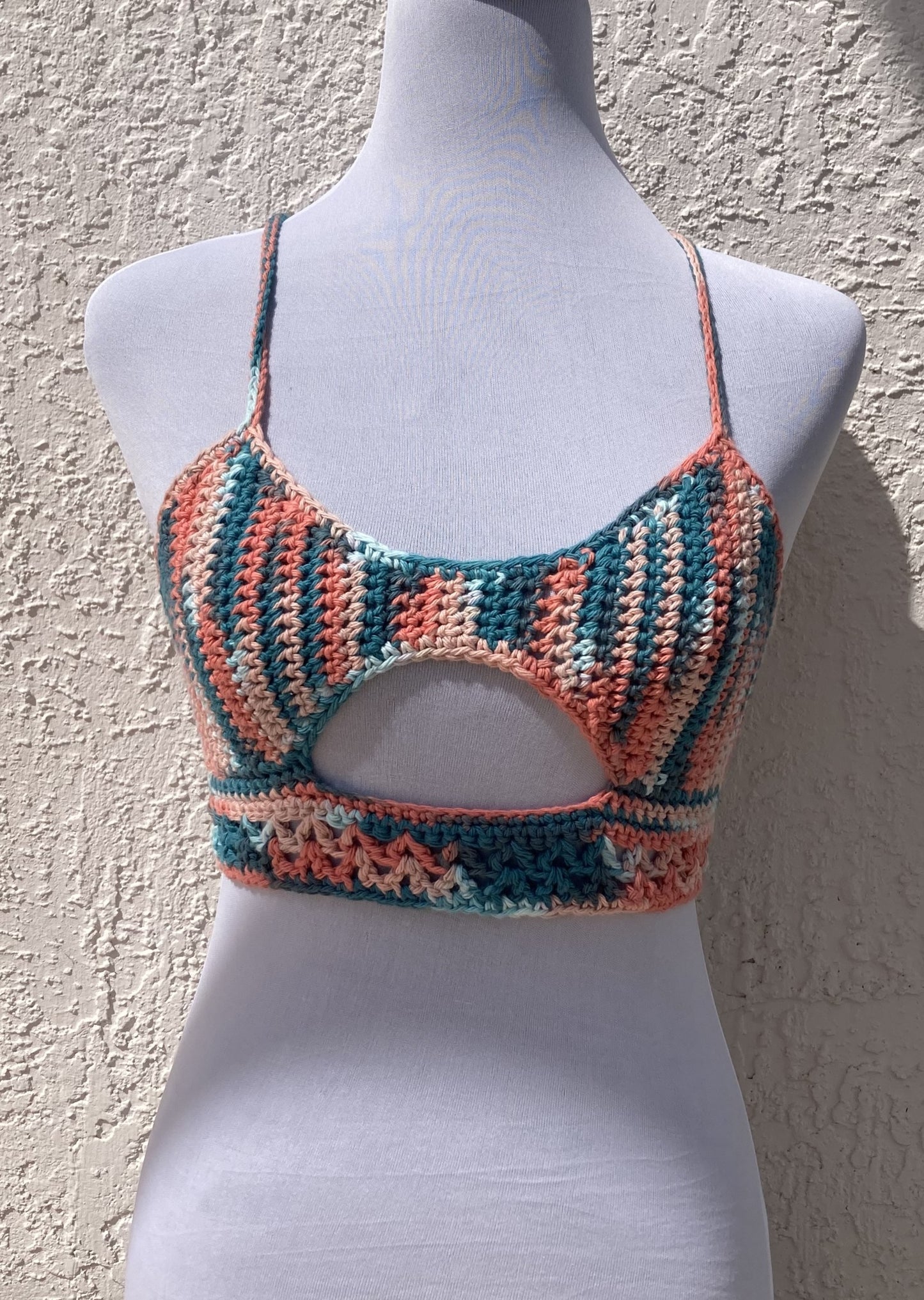 Coral Sea Crochet Sneak A Peek Top - Small