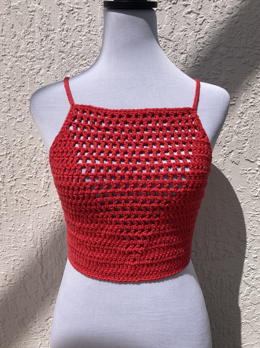 Red Crochet Valerie Top - Small