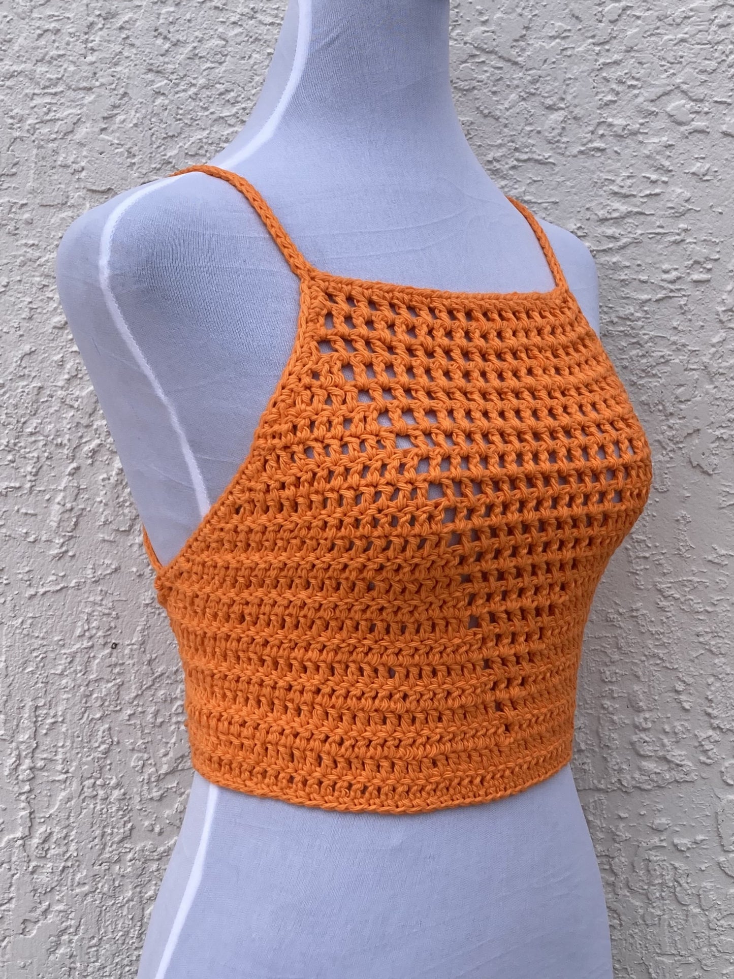 Bright Orange Crochet Valerie Top - Small