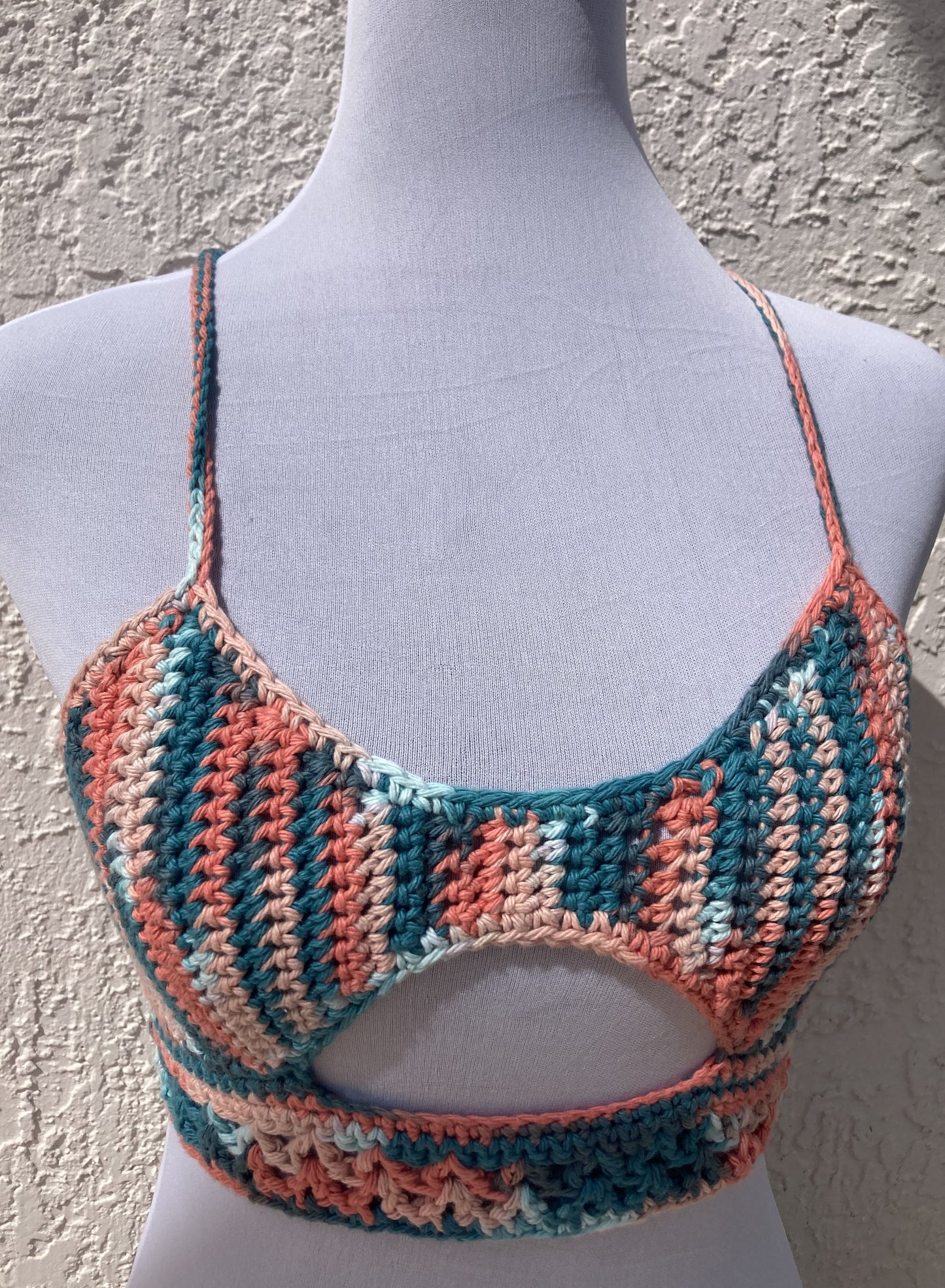 Coral Sea Crochet Sneak A Peek Top - Small