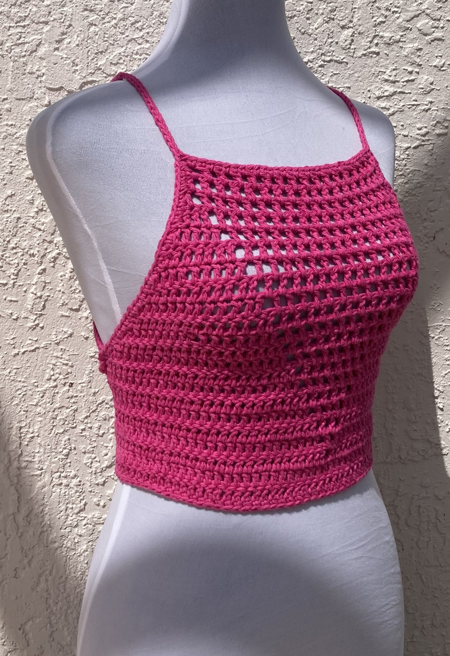 Hot Pink Crochet Valerie Top - Small