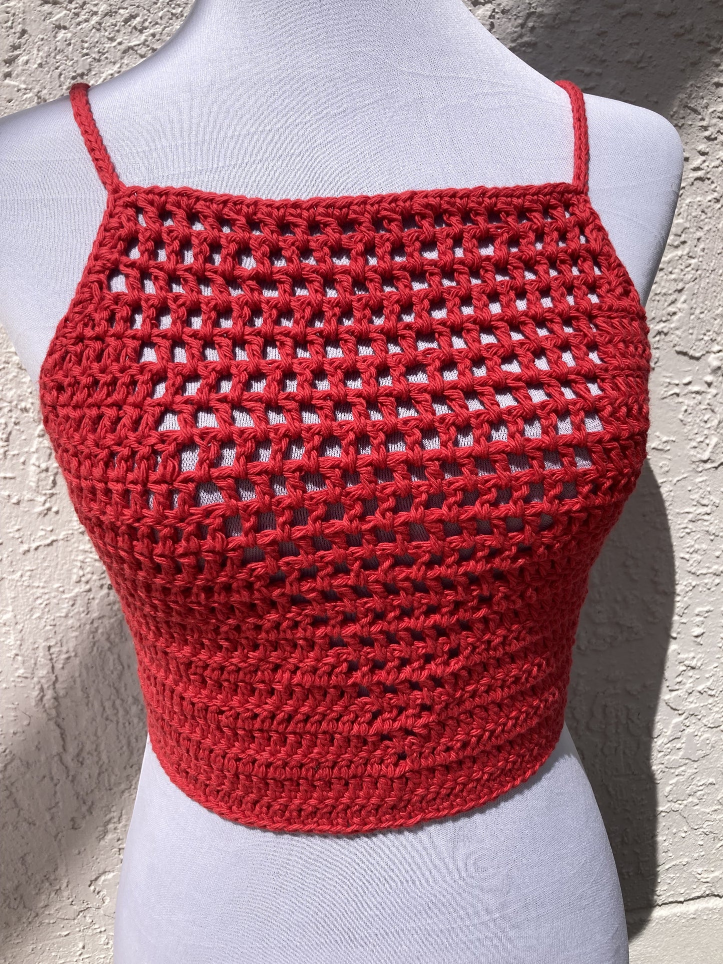 Red Crochet Valerie Top - Small