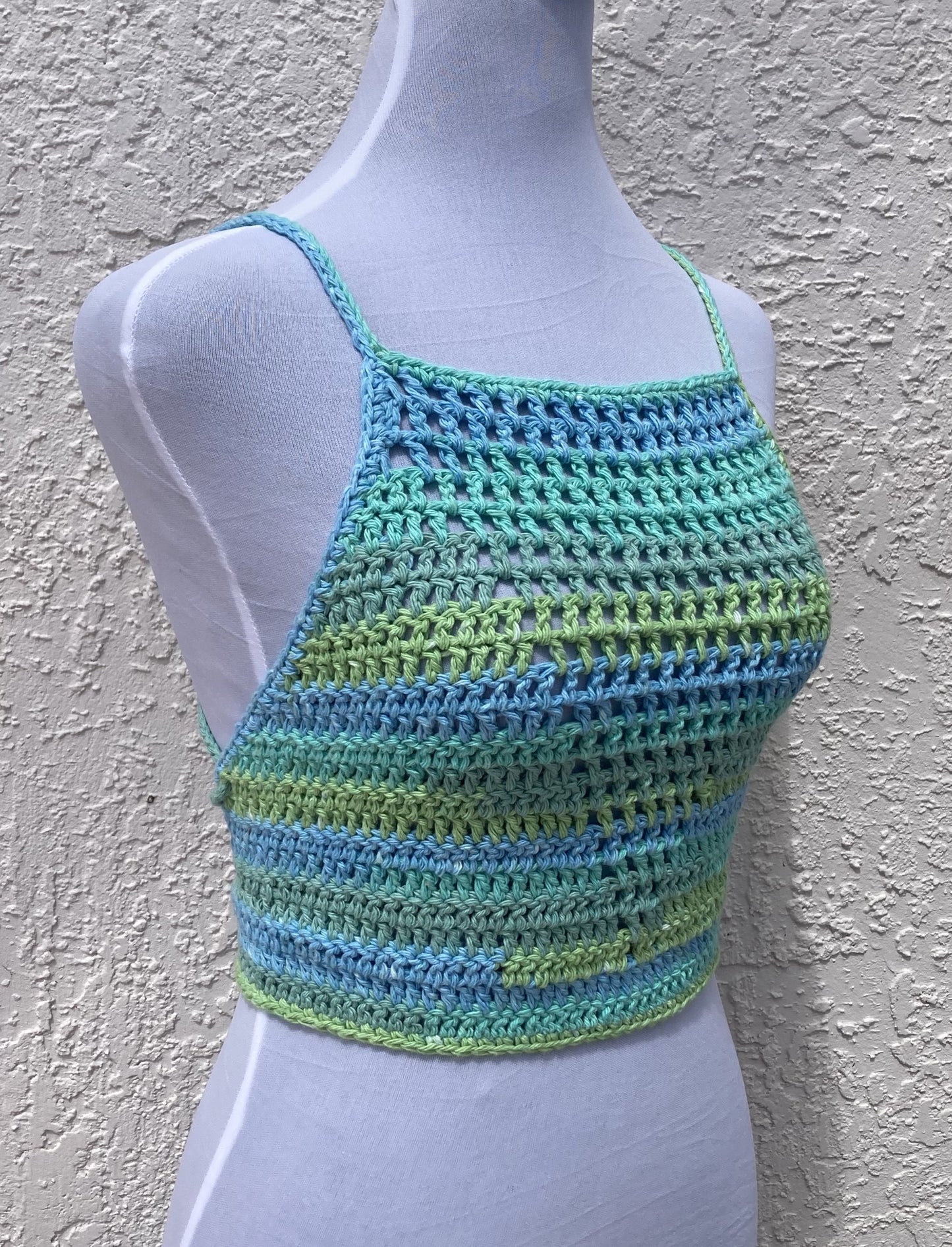 Ocean Stripes Crochet Valerie Top