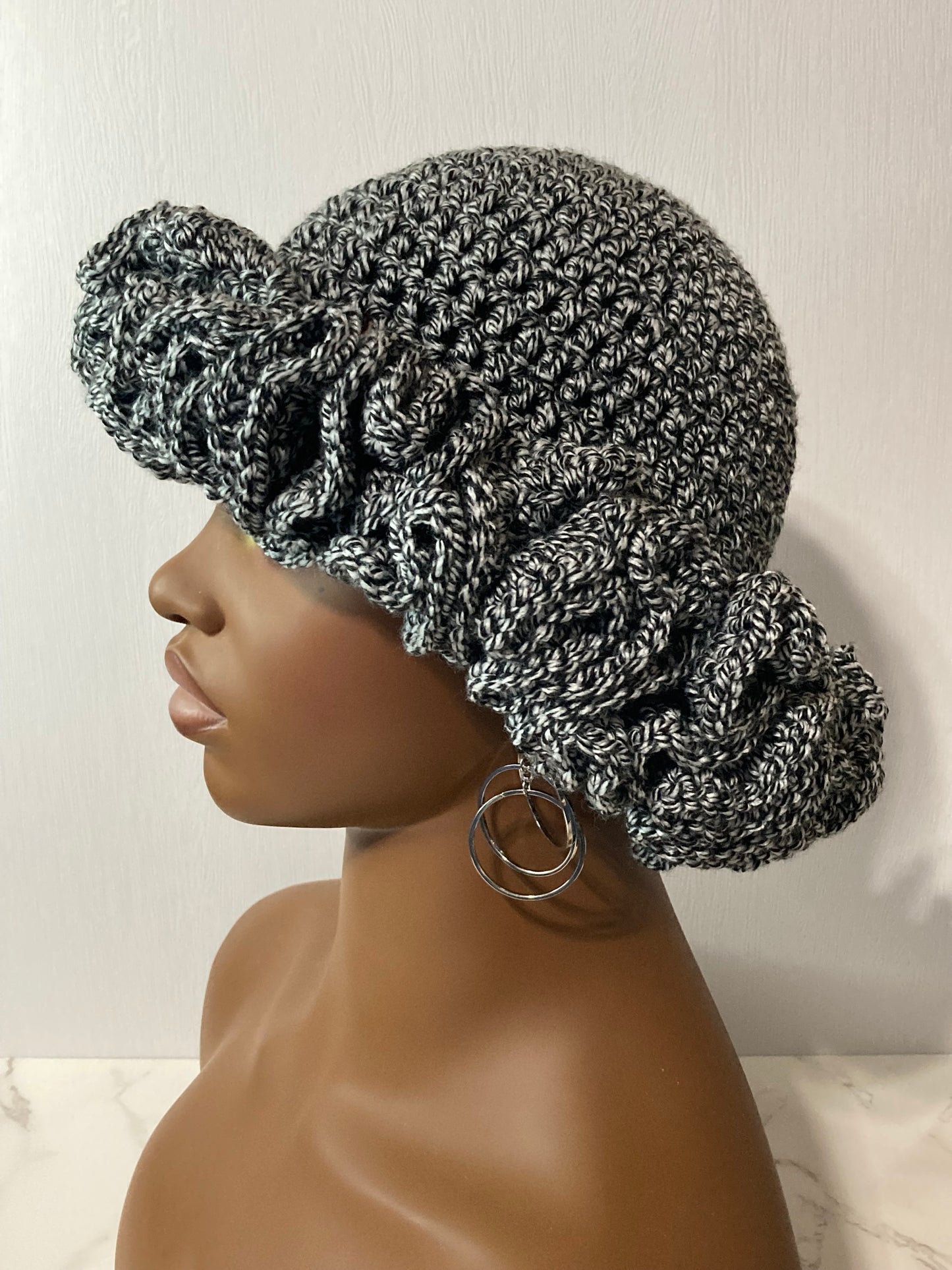 Ruffle Brim Crochet Hat - Composition