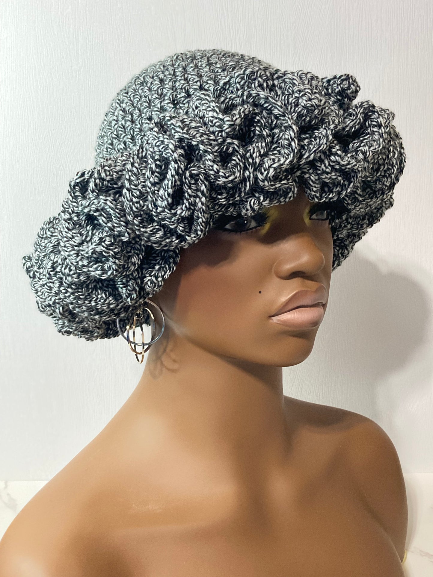 Ruffle Brim Crochet Hat - Composition