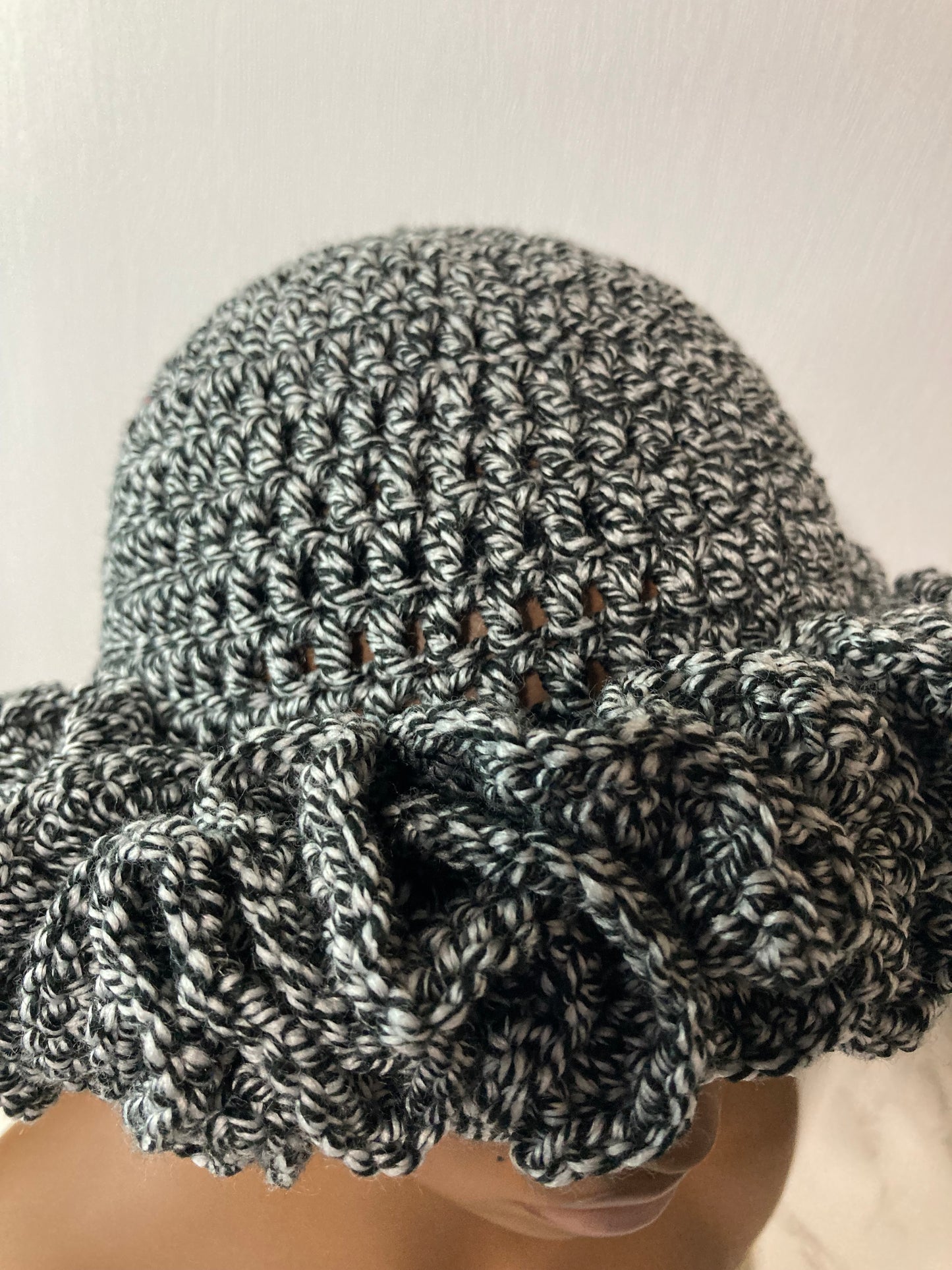 Ruffle Brim Crochet Hat - Composition