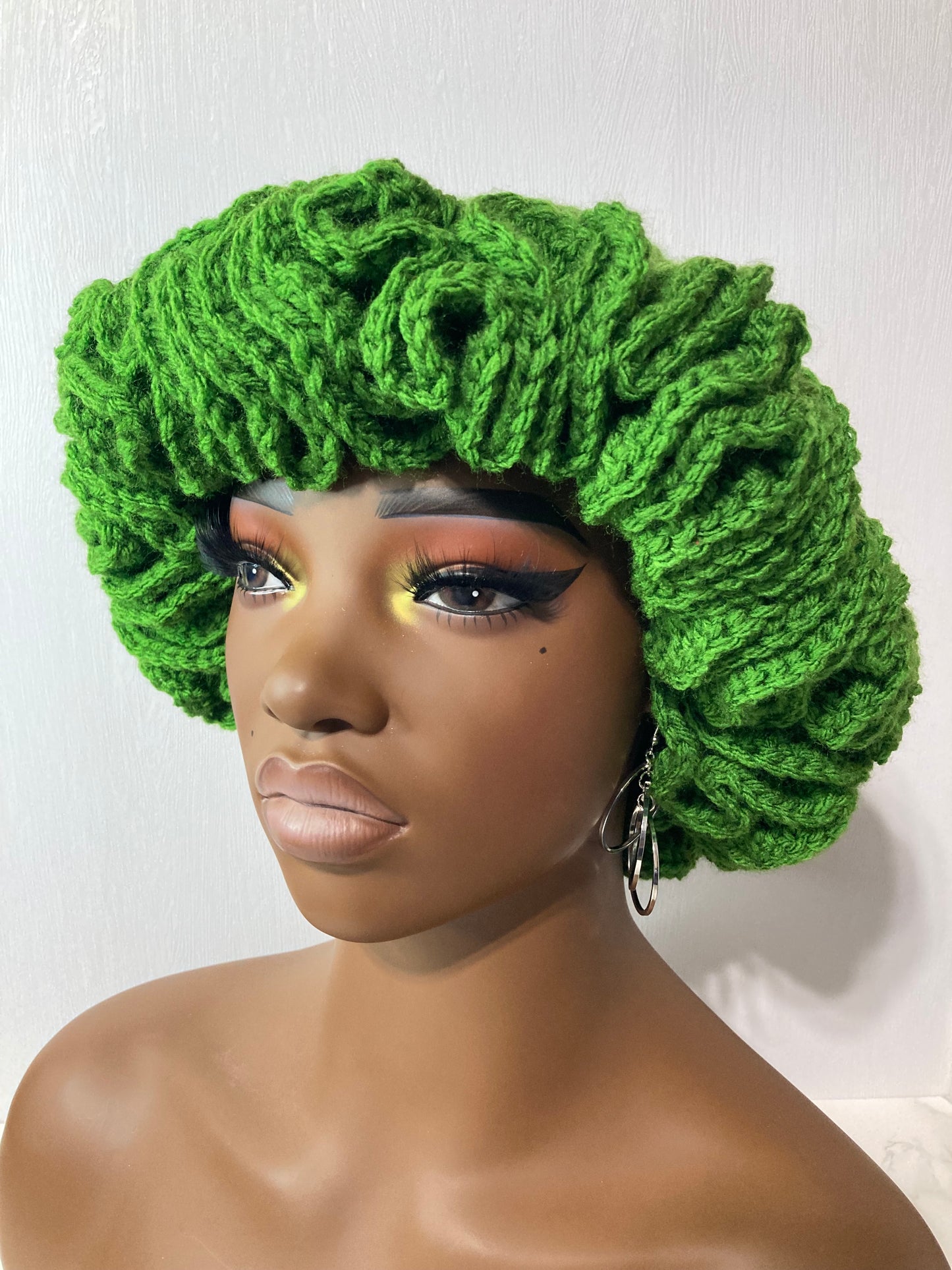 Ruffle Brim Crochet Hat - Forest