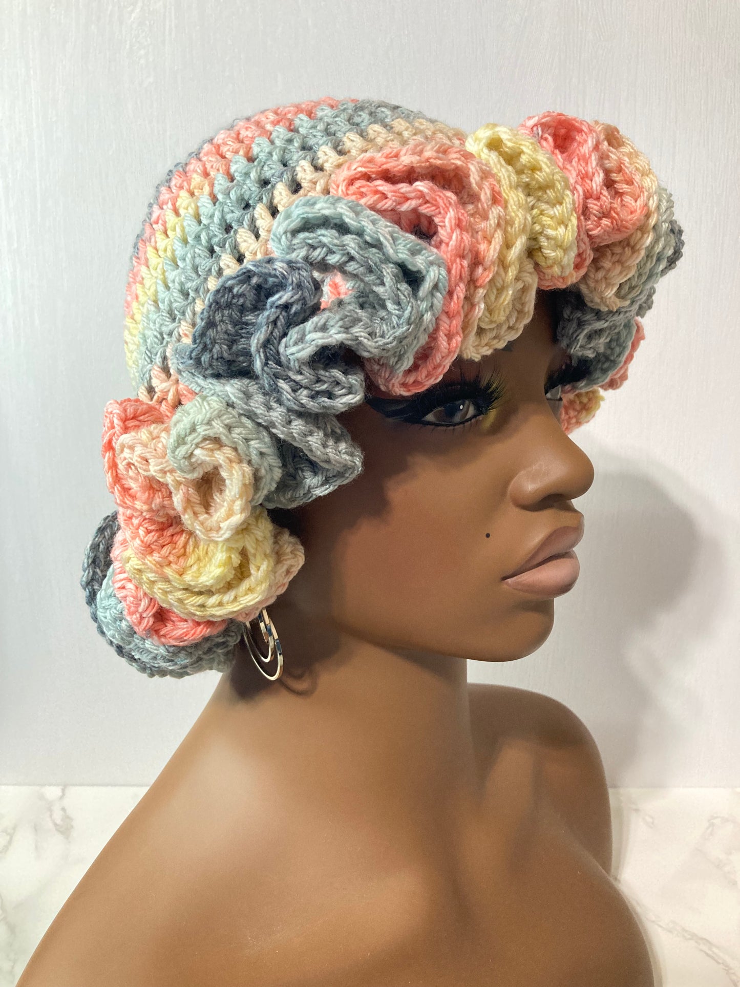 Lite Ruffle Brim Crochet Hat - City