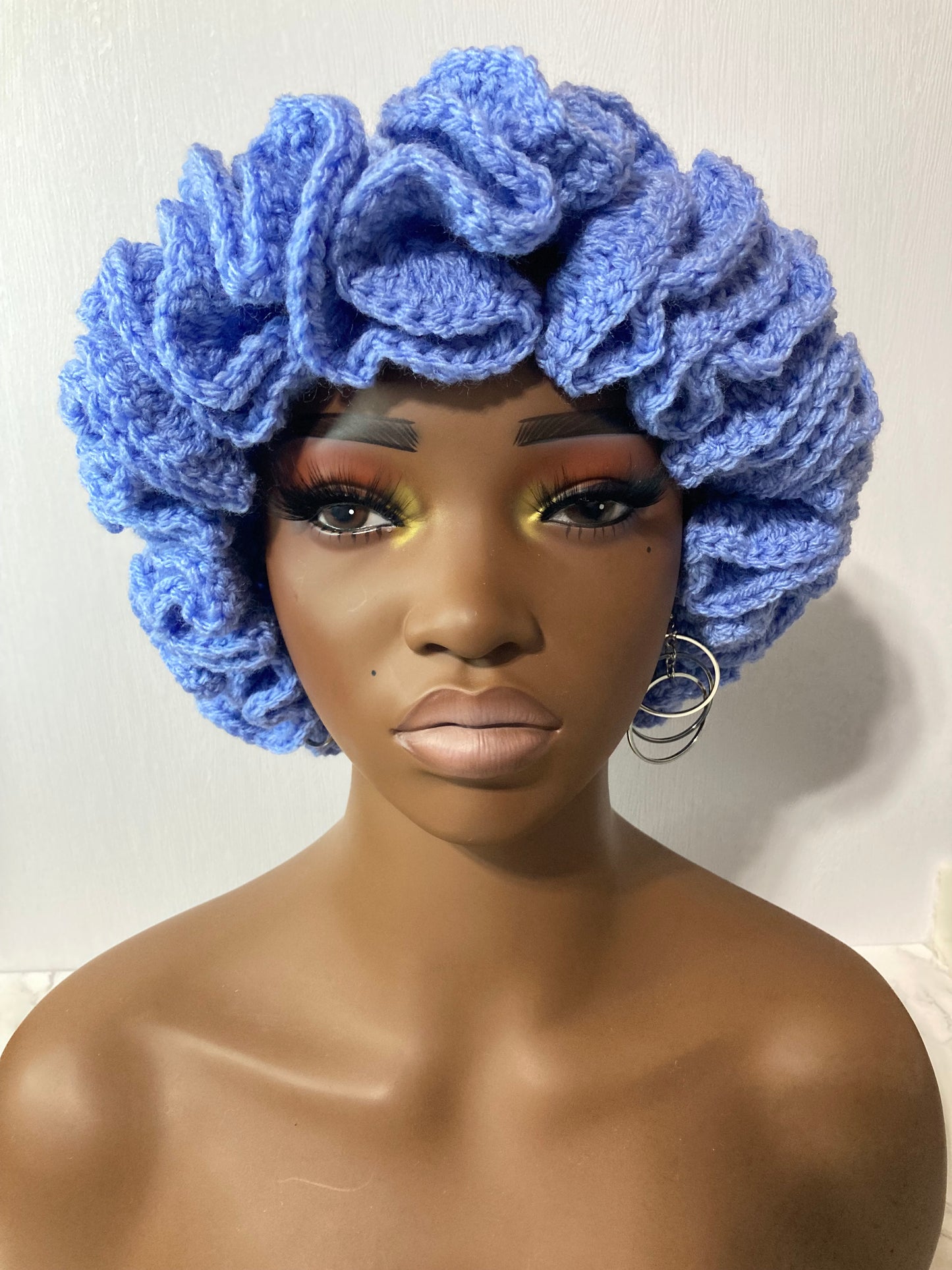 Lite Ruffle Brim Crochet Hat - Cerulean