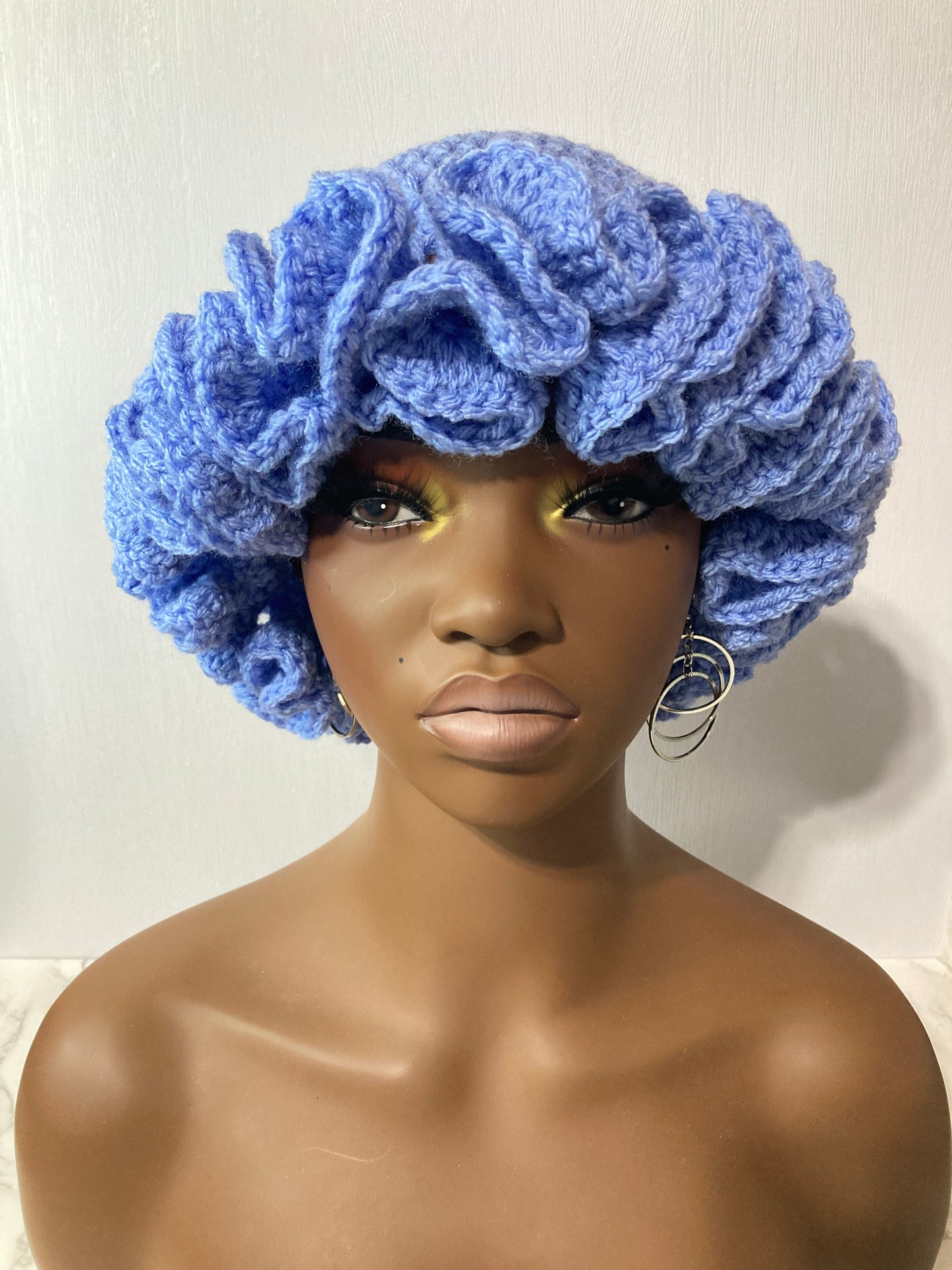 Lite Ruffle Brim Crochet Hat - Cerulean