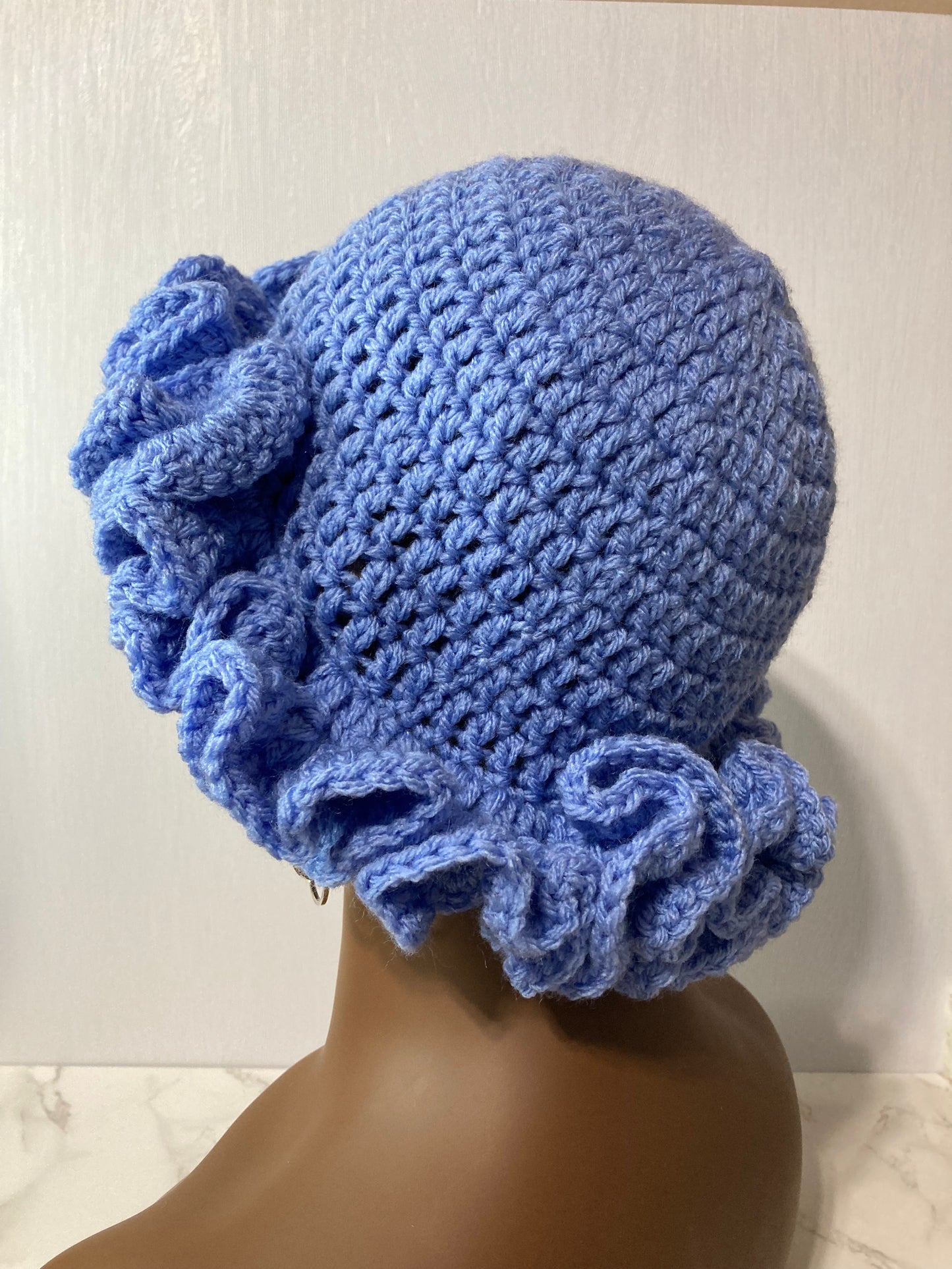 Lite Ruffle Brim Crochet Hat - Cerulean