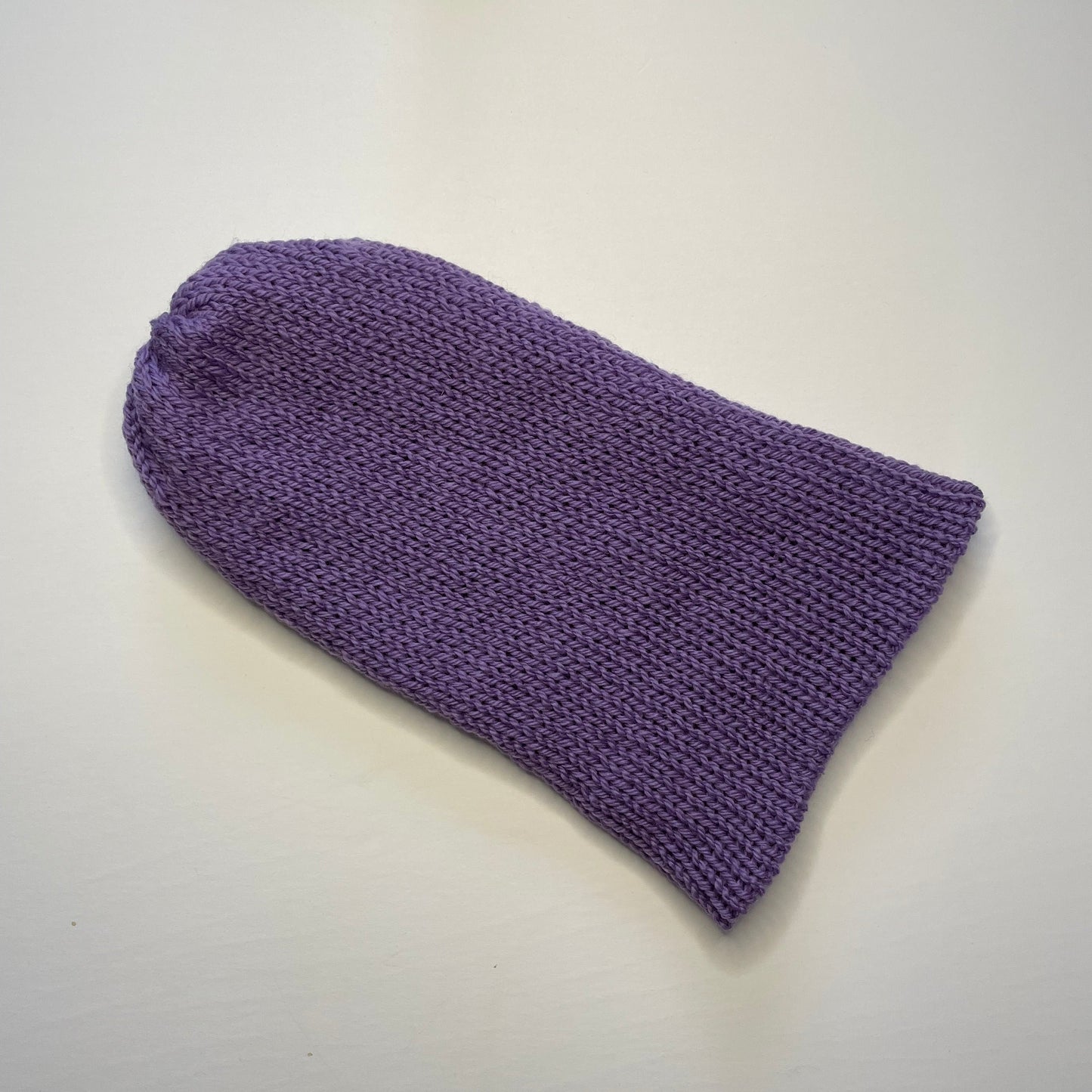 Double Layer Knit Beanie - 100% Wool - Lilac