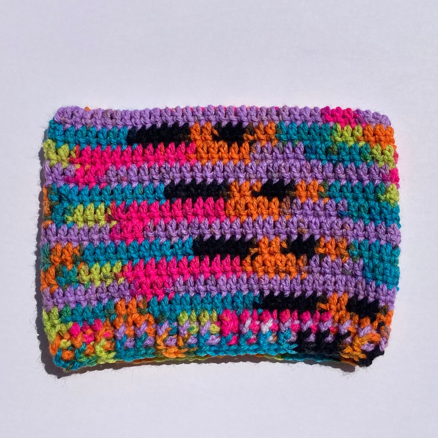 Crochet Cat Ear Beanie - Bright Rainbow