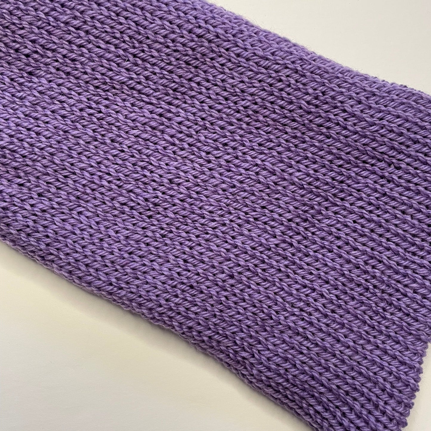 Double Layer Knit Beanie - 100% Wool - Lilac