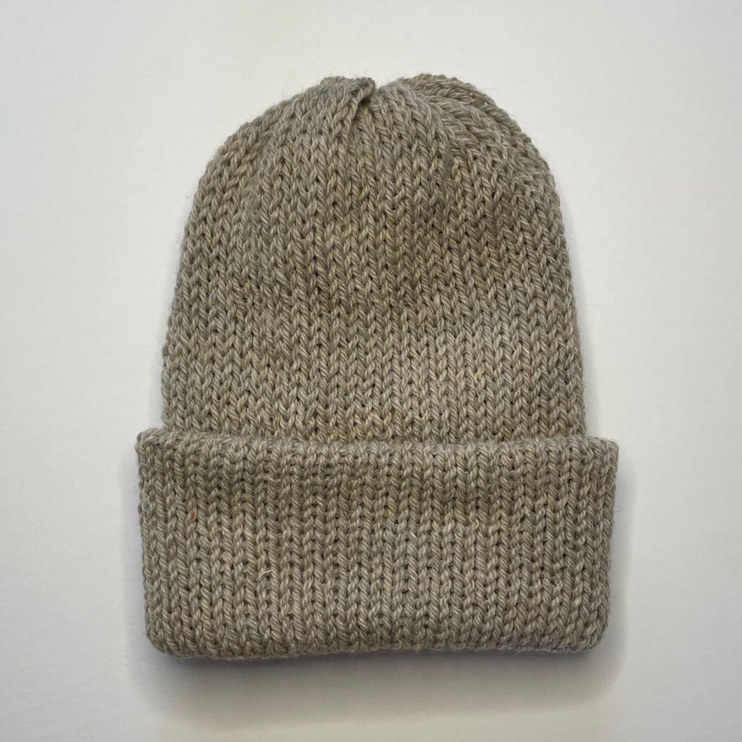 Double Layer Knit Beanie - 100% Wool - Oatmeal