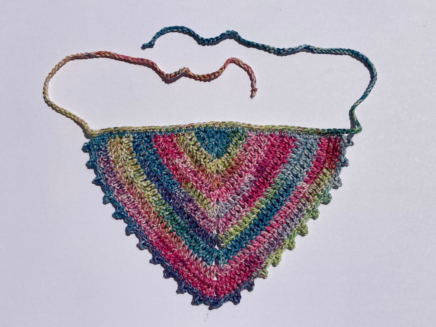 Crochet Cotton Bandana - Pink Green Purple