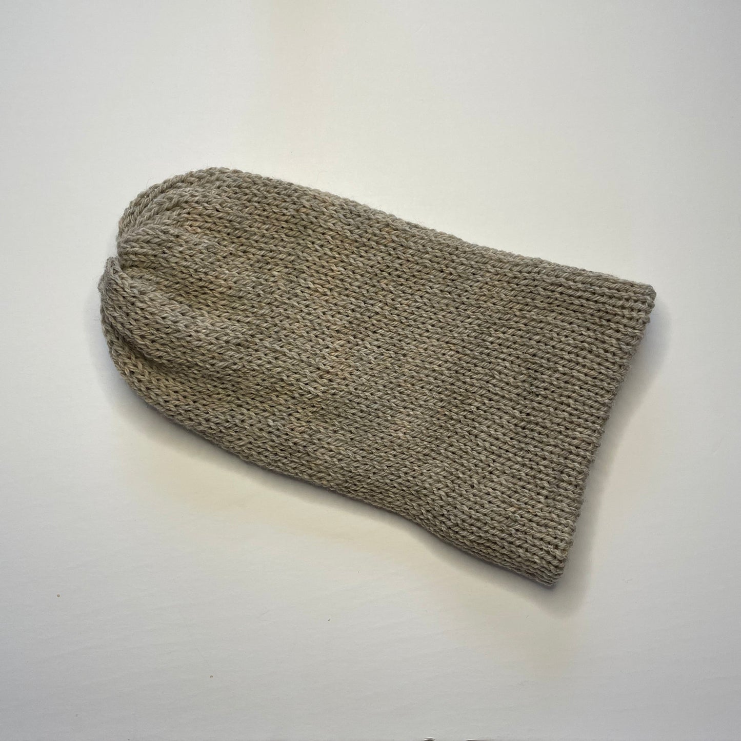 Double Layer Knit Beanie - 100% Wool - Oatmeal