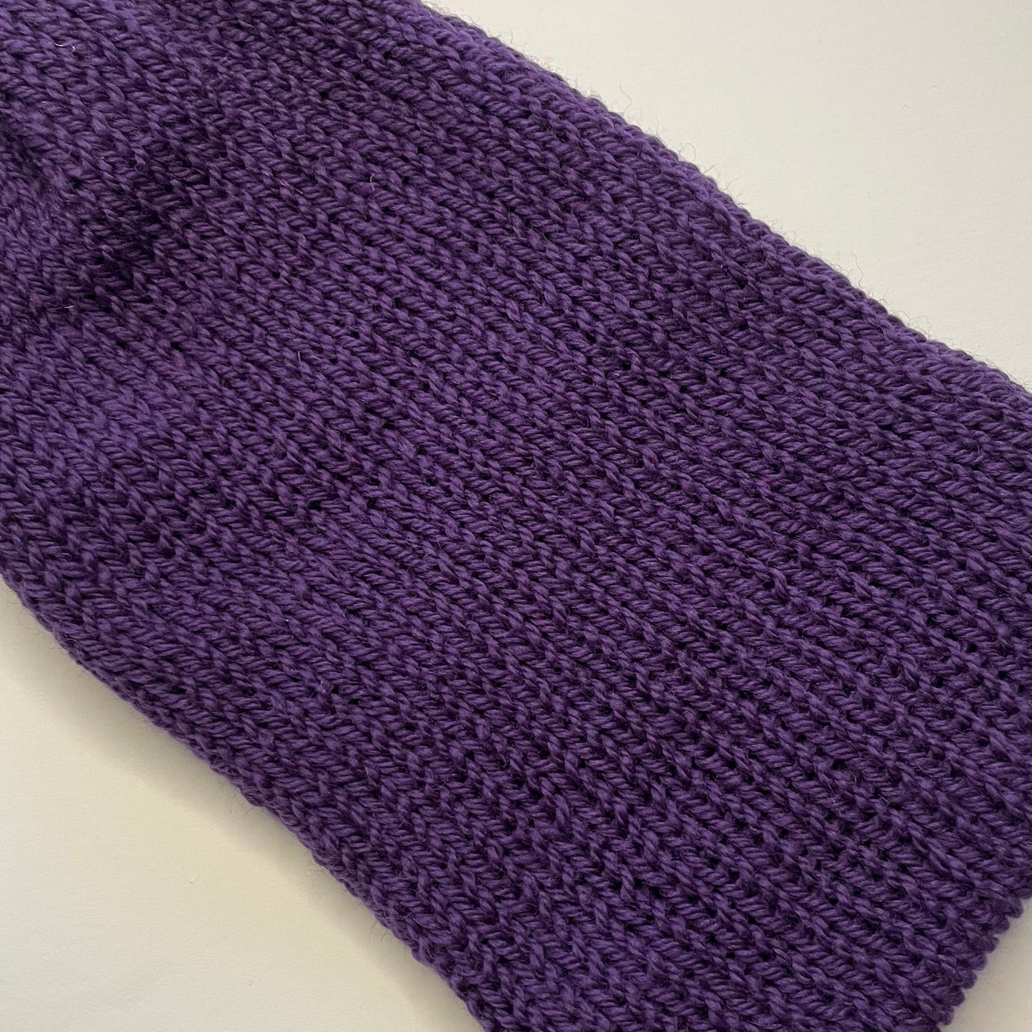 Double Layer Knit Beanie - 100% Wool - Royal Purple