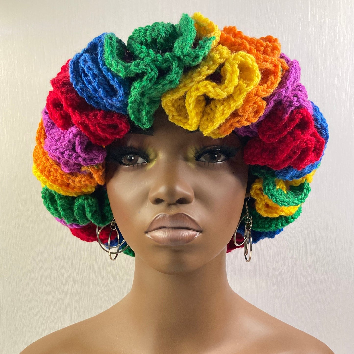 Ruffle Brim Crochet Hat - Rainbow Wish