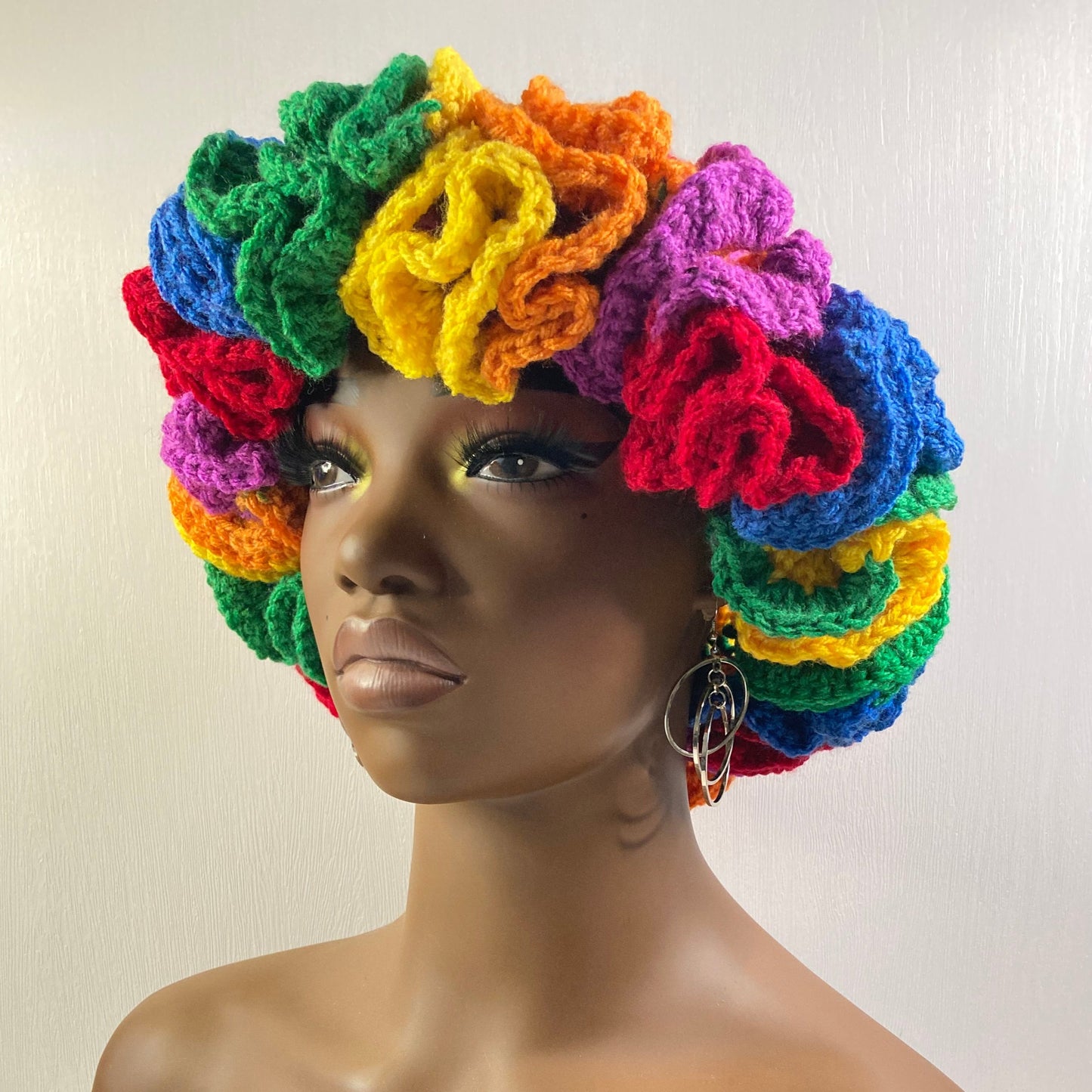 Ruffle Brim Crochet Hat - Rainbow Wish