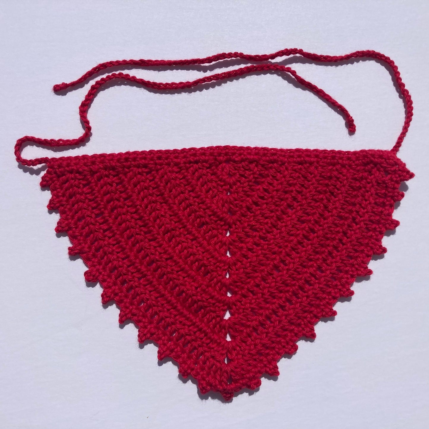 Crochet Cotton Bandana - Apple Red