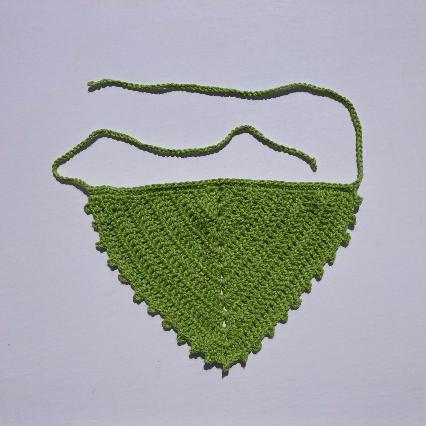 Crochet Cotton Bandana - Green Apple