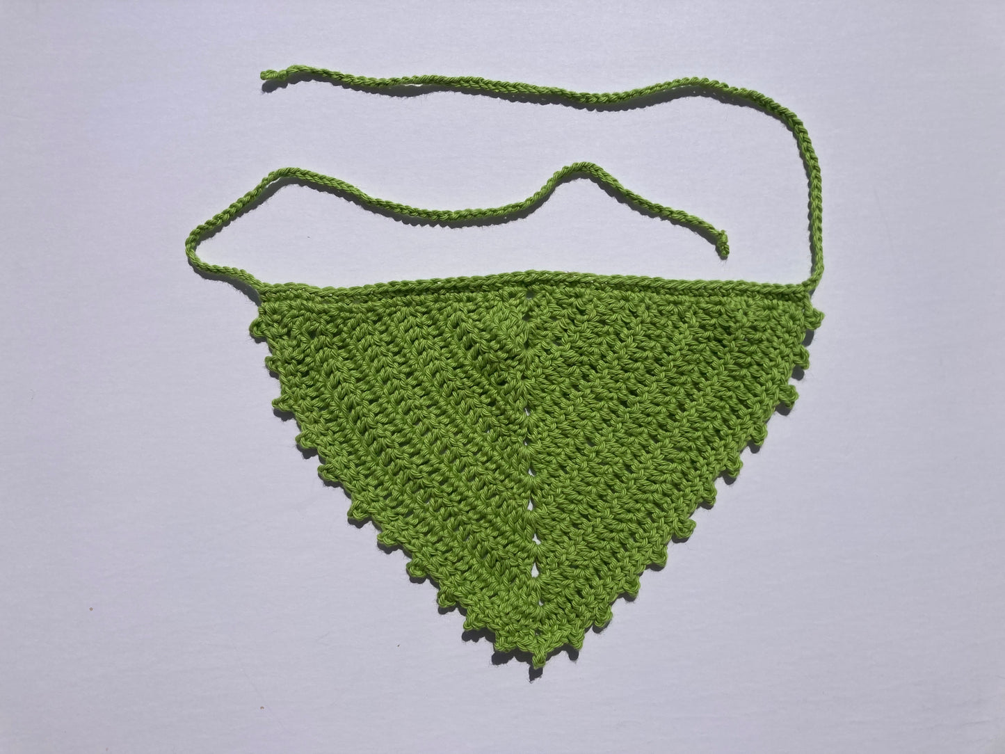 Crochet Cotton Bandana - Green Apple