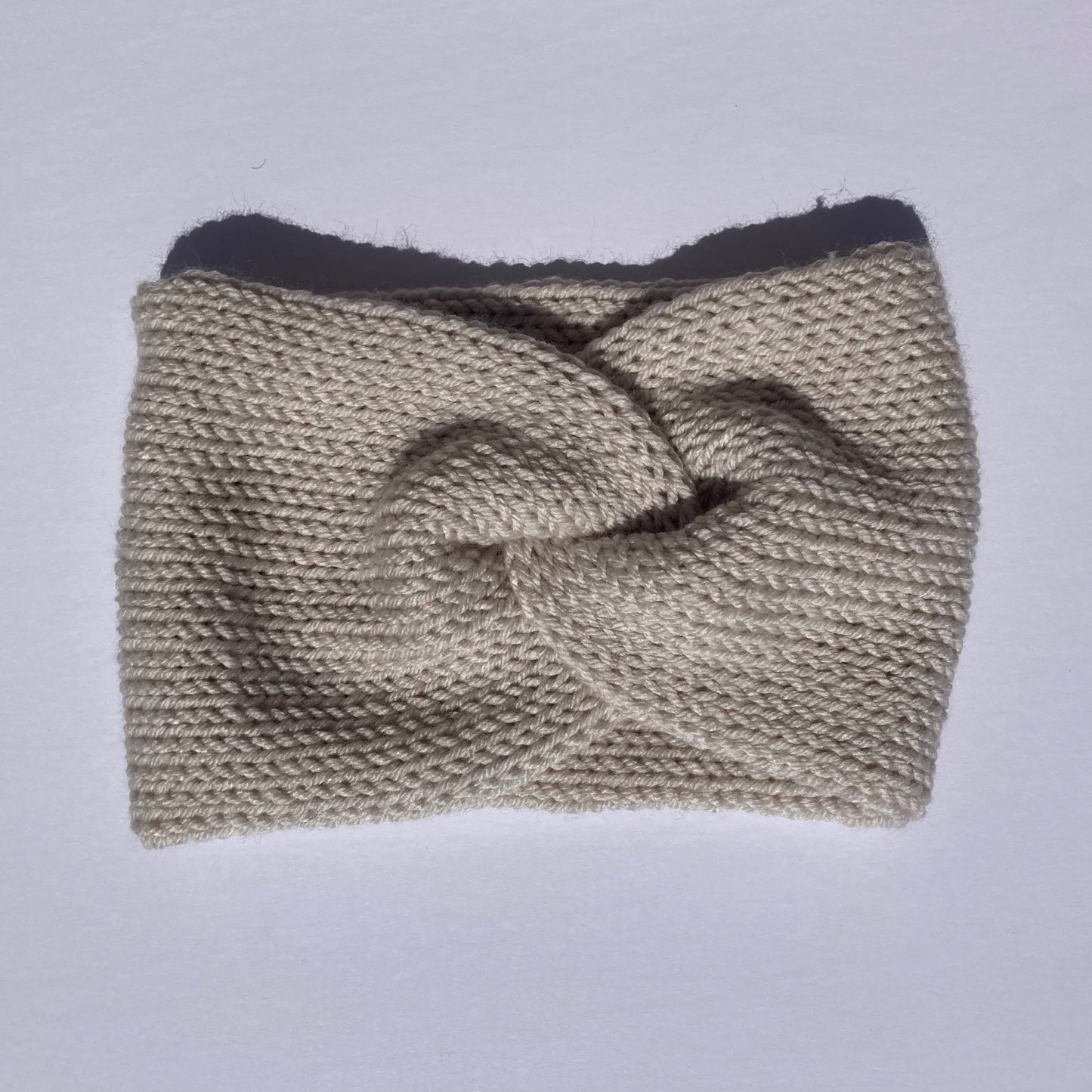 Knit Ear Warmer/Headband - Cream - Handmade