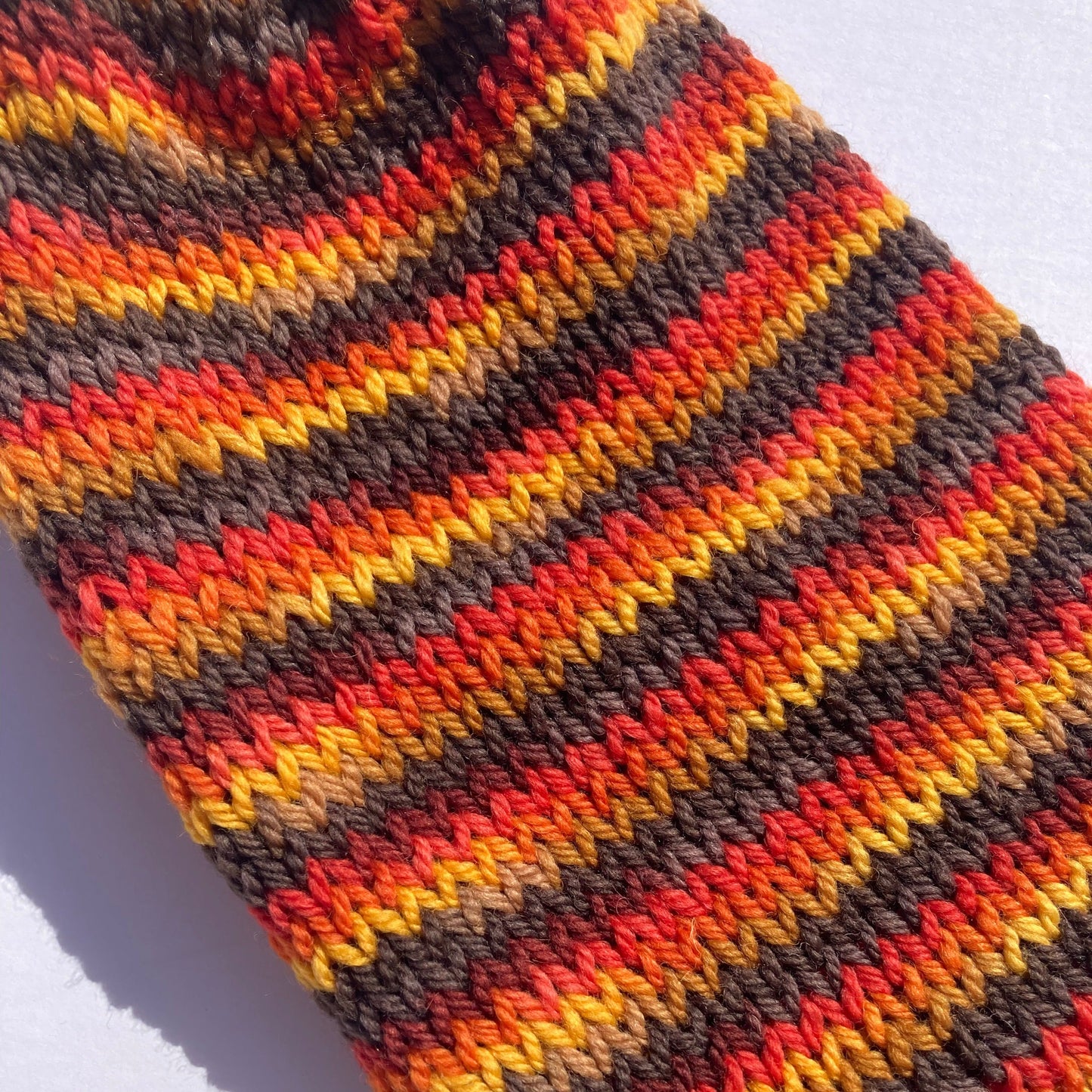 Double Layer Knit Beanie - 100% Wool - Fall Multicolor