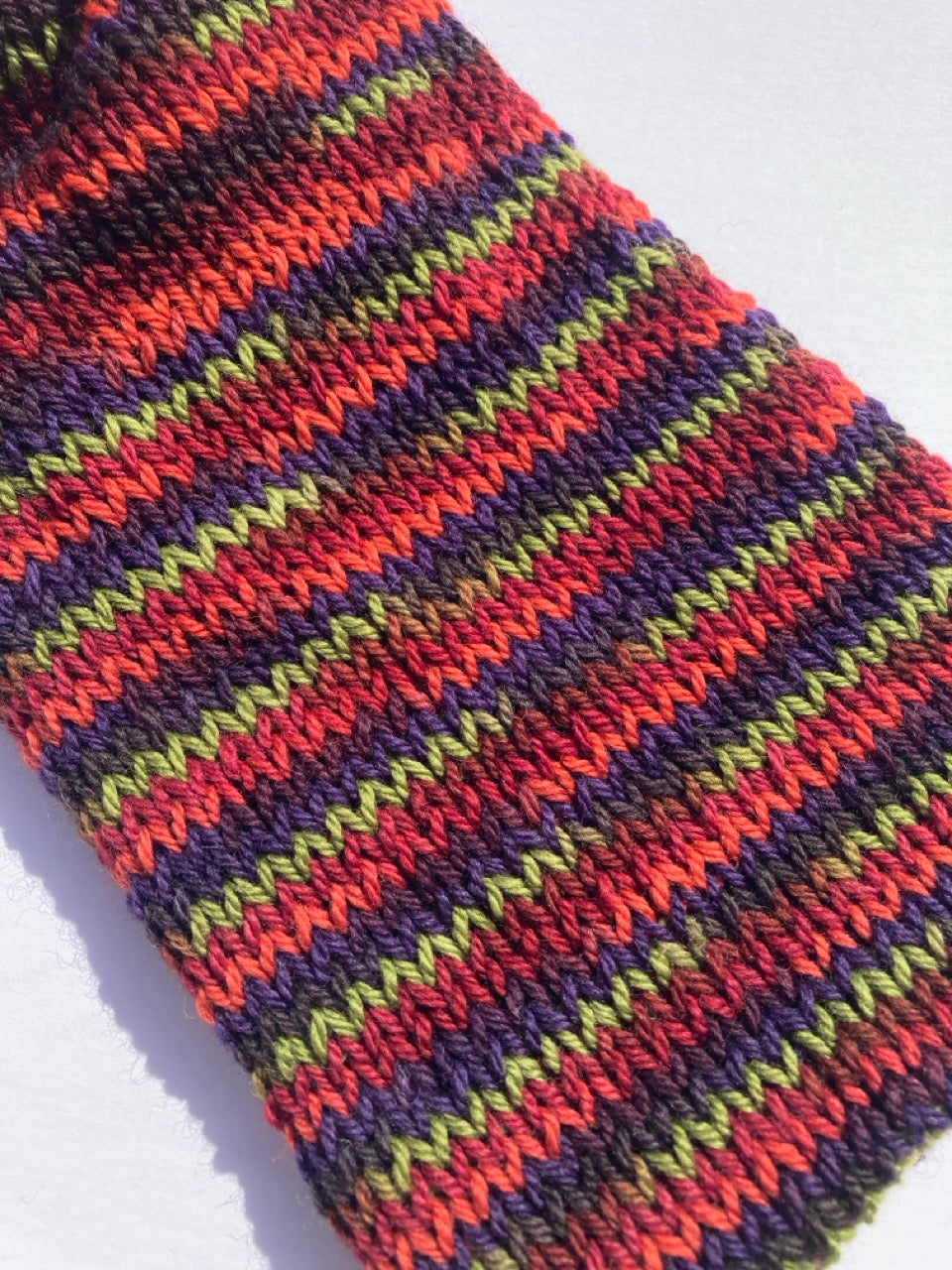 Double Layer Knit Beanie - 100% Wool - Harvest Multicolor