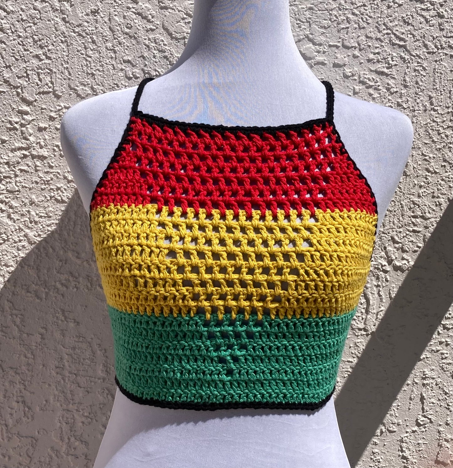 Rasta Inspired Crochet Valerie Top - Small & Medium