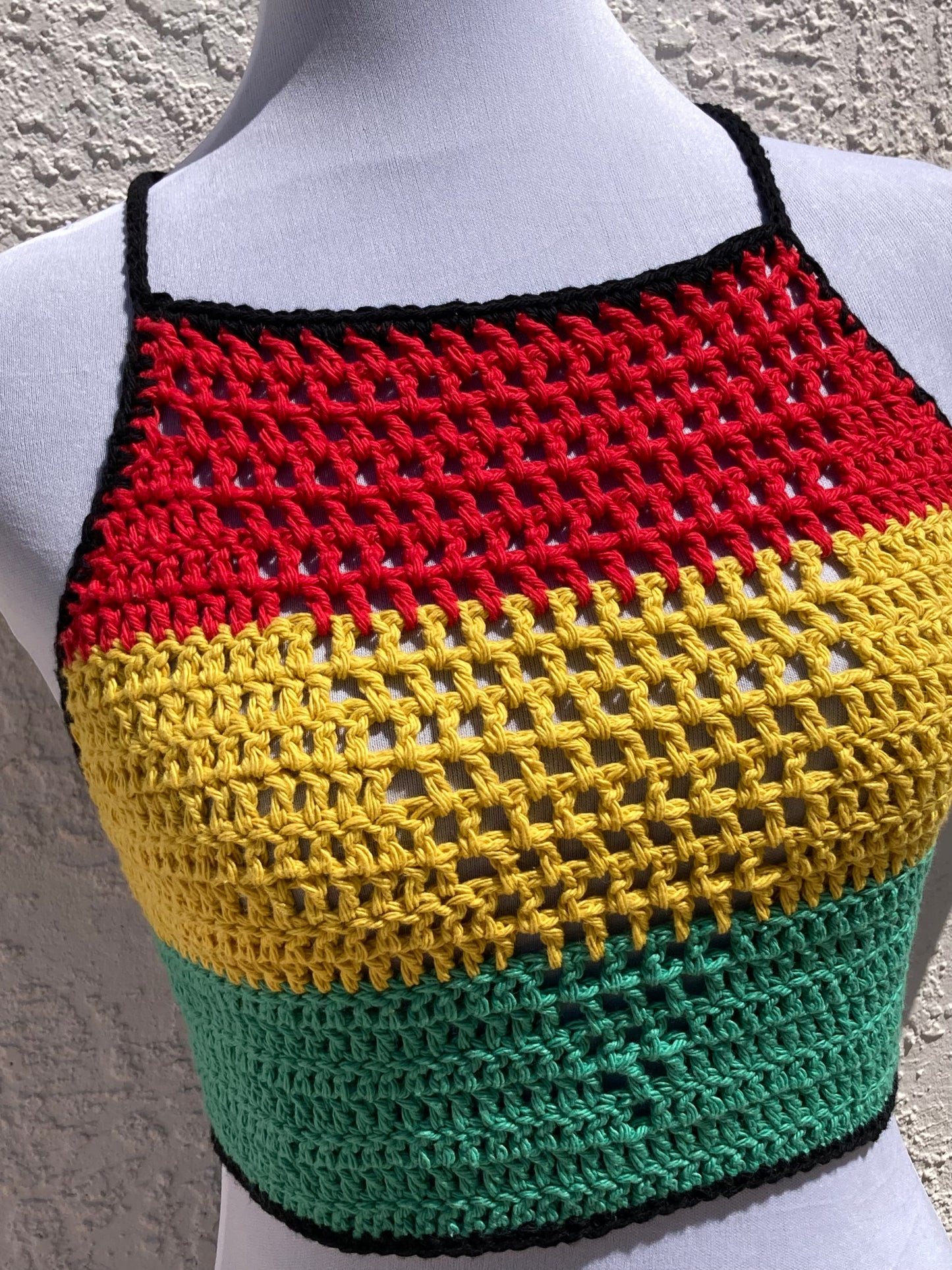 Rasta Inspired Crochet Valerie Top - Small & Medium