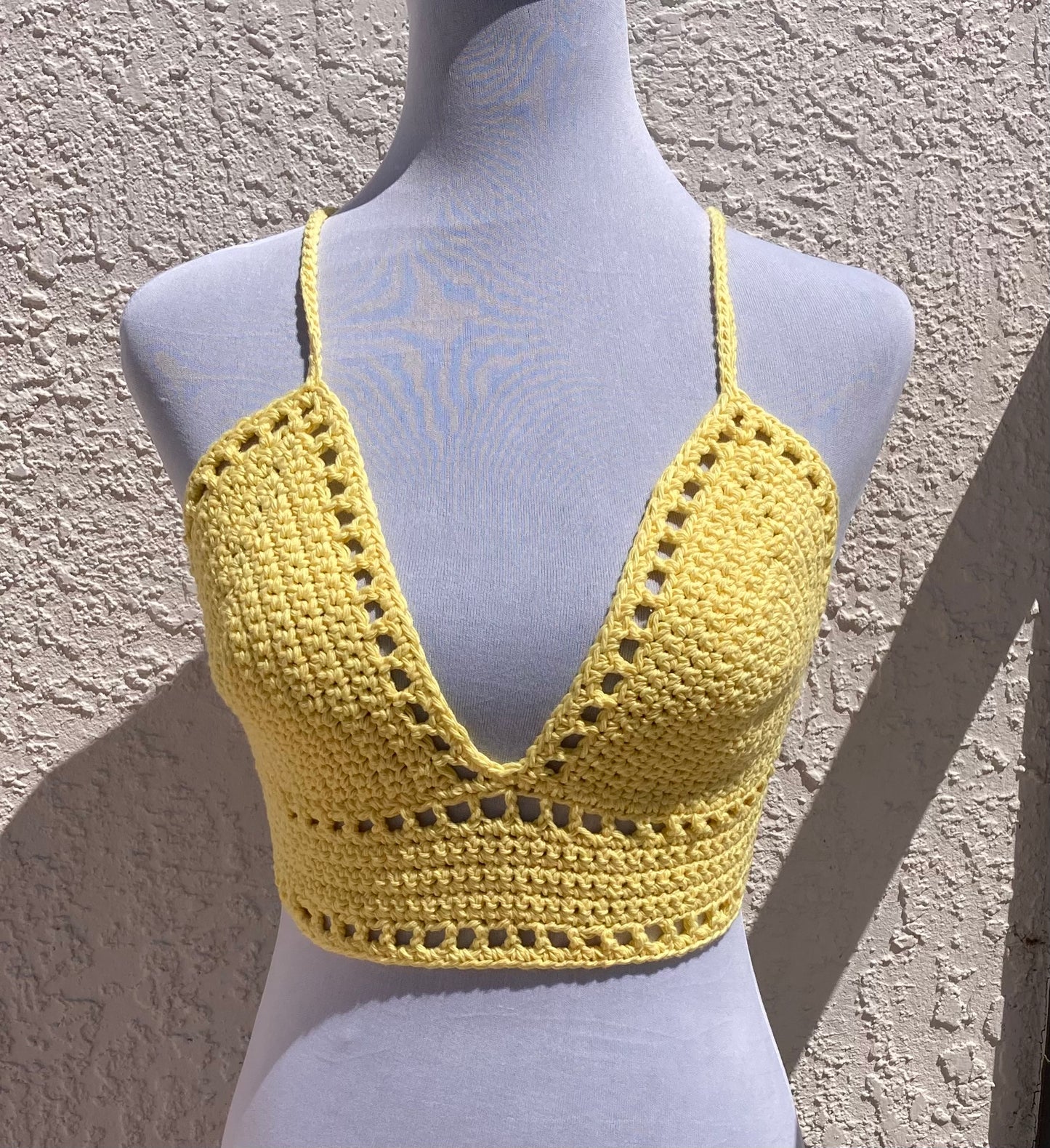 Yellow Crochet Lilly Top - Medium