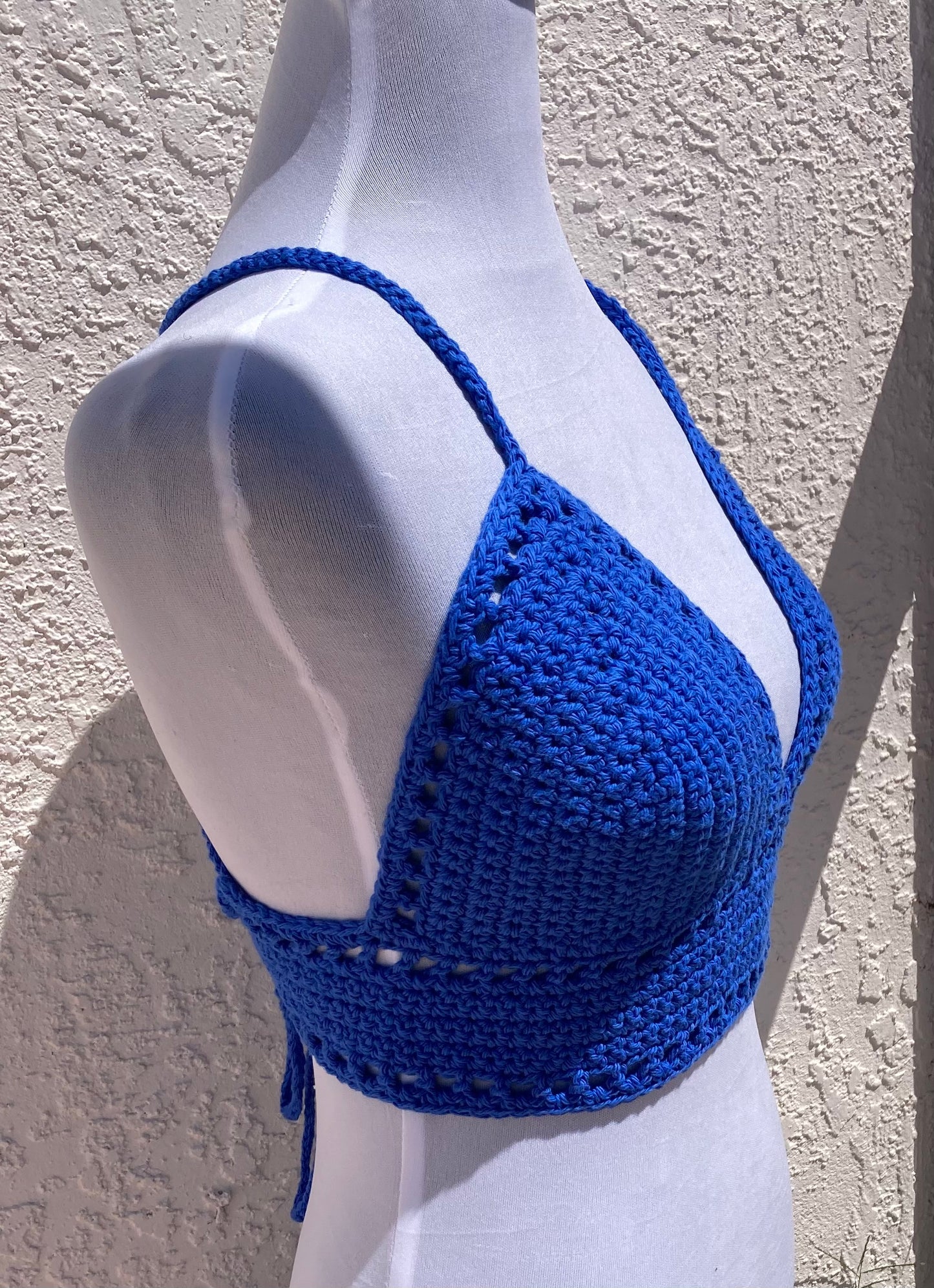 Royal Blue Crochet Lilly Top - Medium