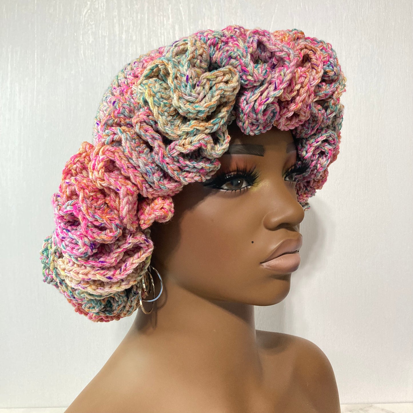 Ruffle Brim Crochet Hat - Candy