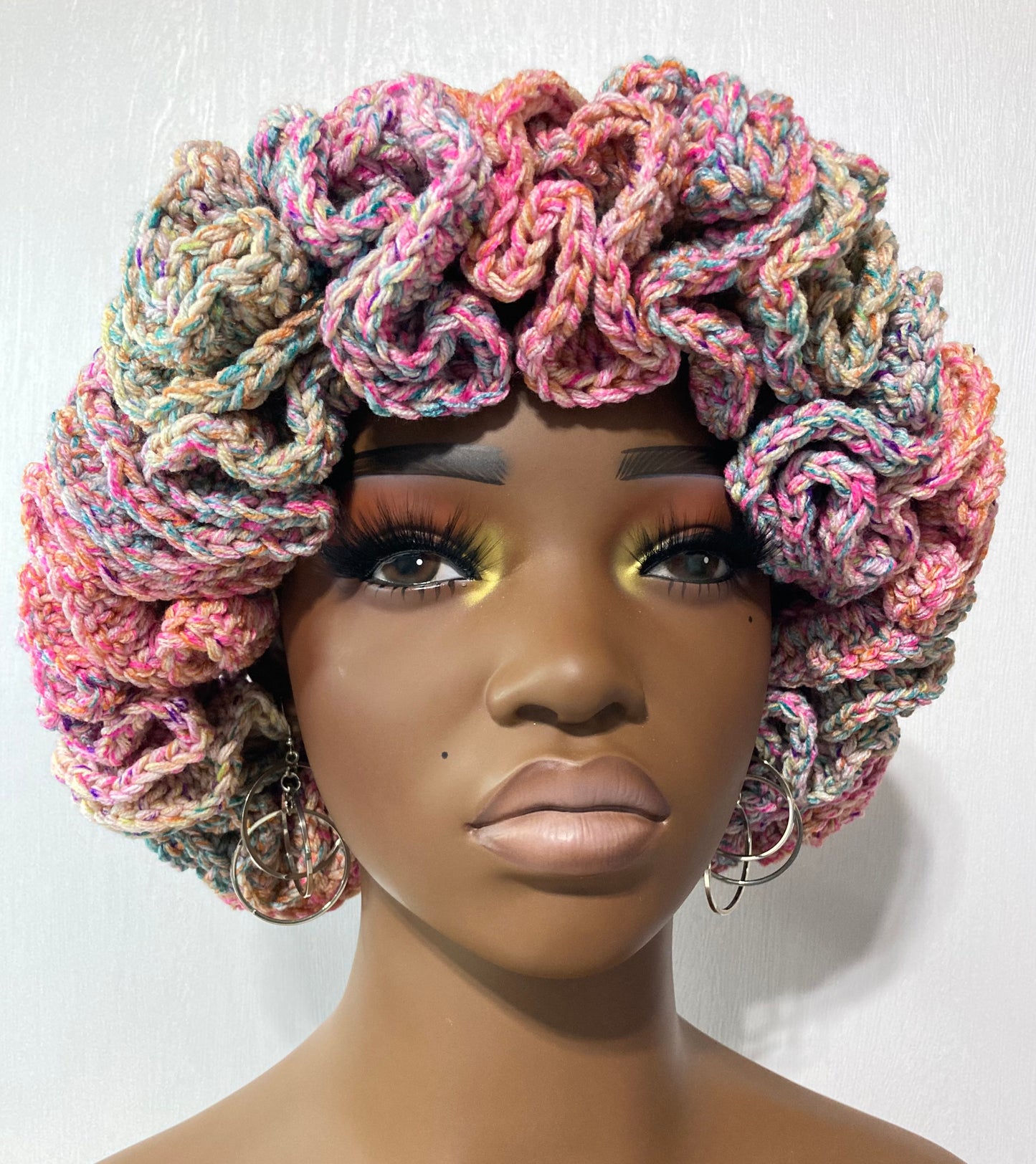 Ruffle Brim Crochet Hat - Candy