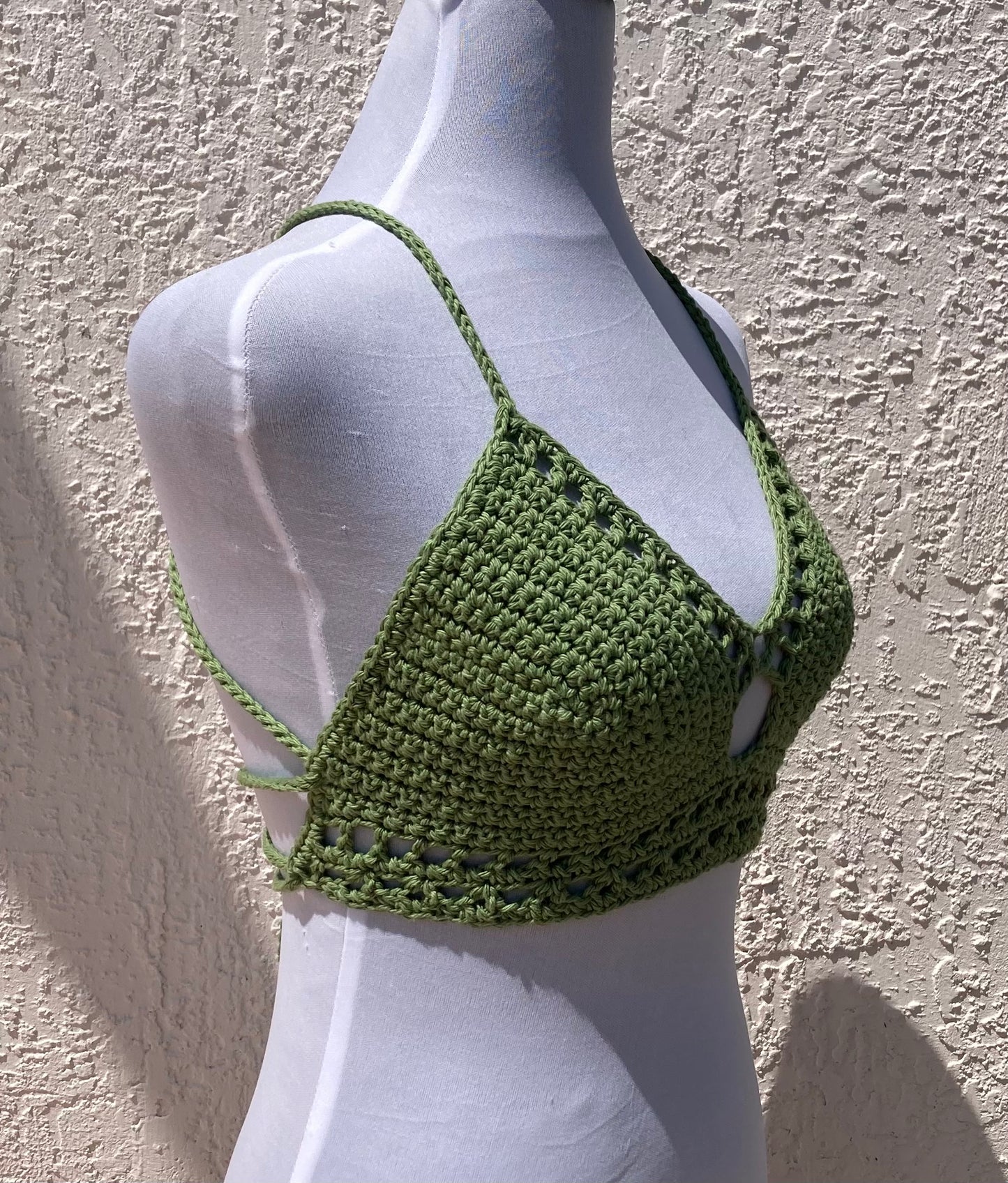 Sage Crochet Journey Crop Top / Bralette - Small