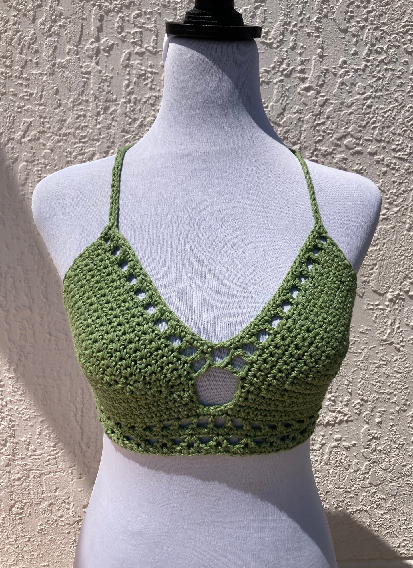 Sage Crochet Journey Crop Top / Bralette - Small