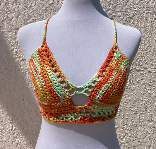 Sunrise Ombre Crochet Journey Crop Top / Bralette