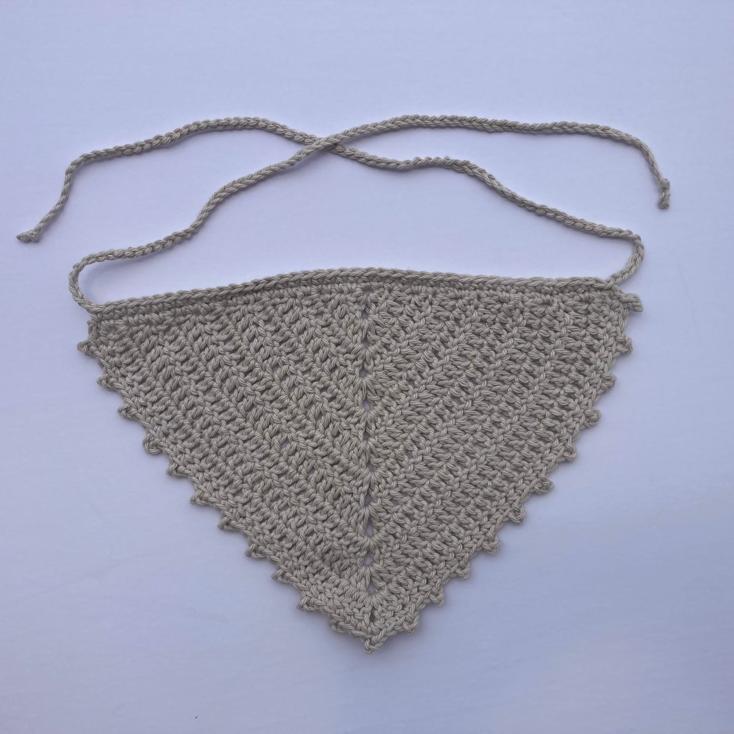 Crochet Cotton Bandana - Parchment