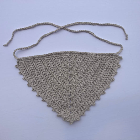 Crochet Cotton Bandana - Parchment