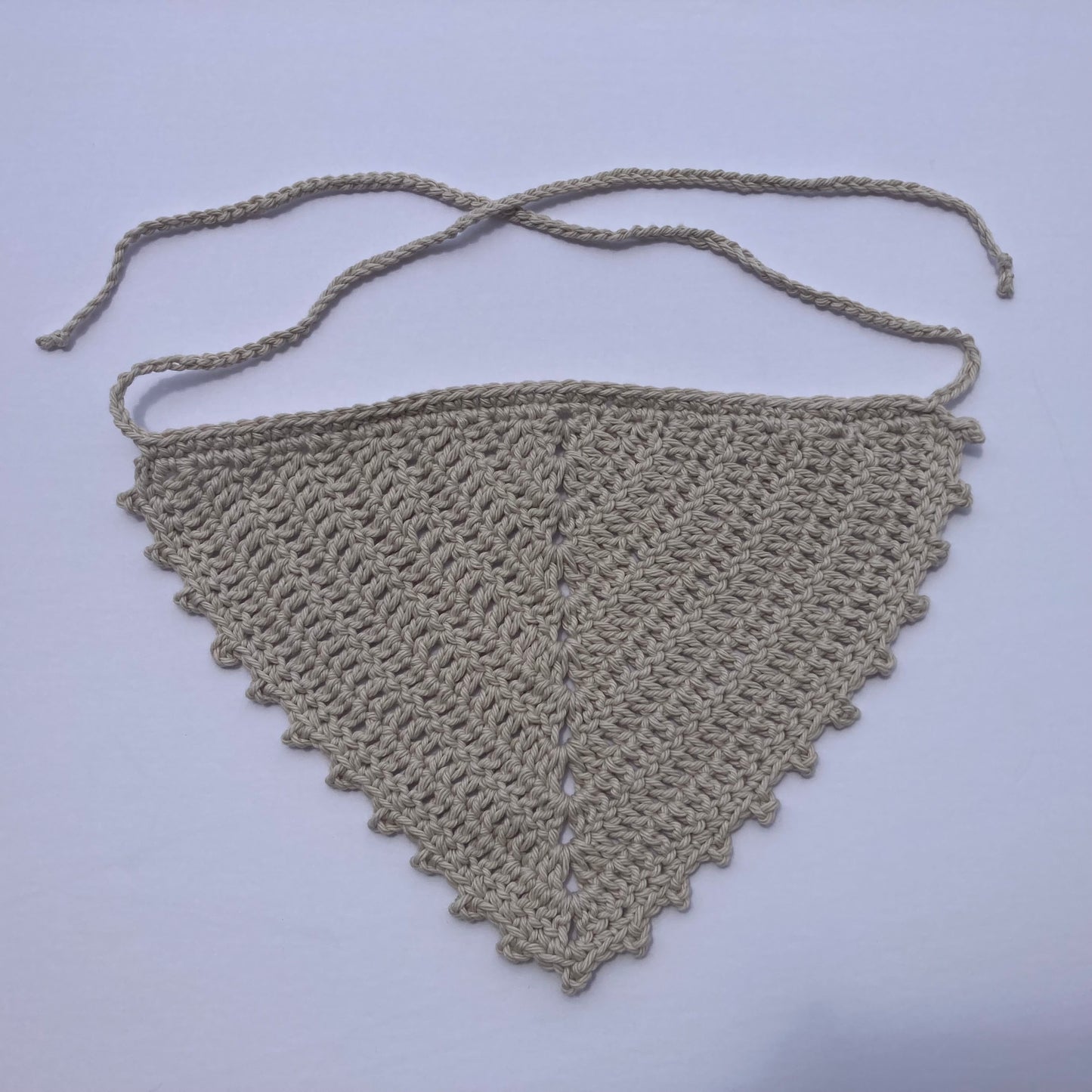 Crochet Cotton Bandana - Parchment